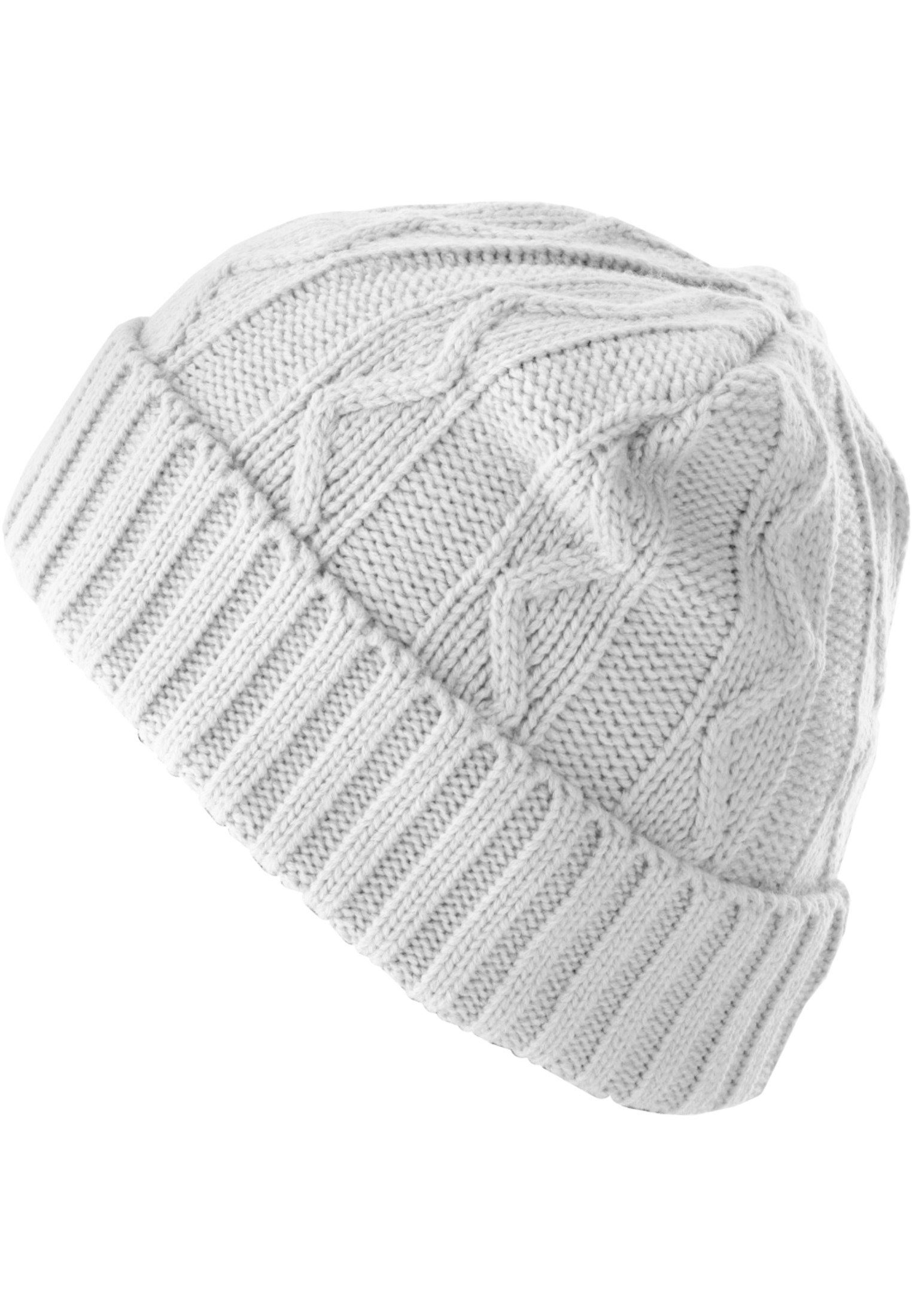 MSTRDS Beanie Accessoires white Flap (1-St) Cable Beanie