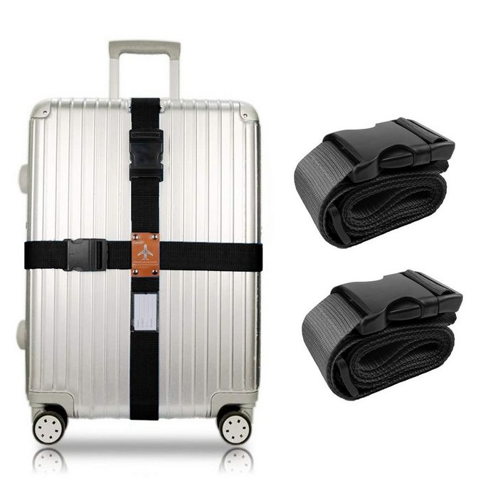 CALIYO Gepäckgurt Koffergurt Kofferband Koffergurte Kreuz Kofferanhänger Reisezubehör