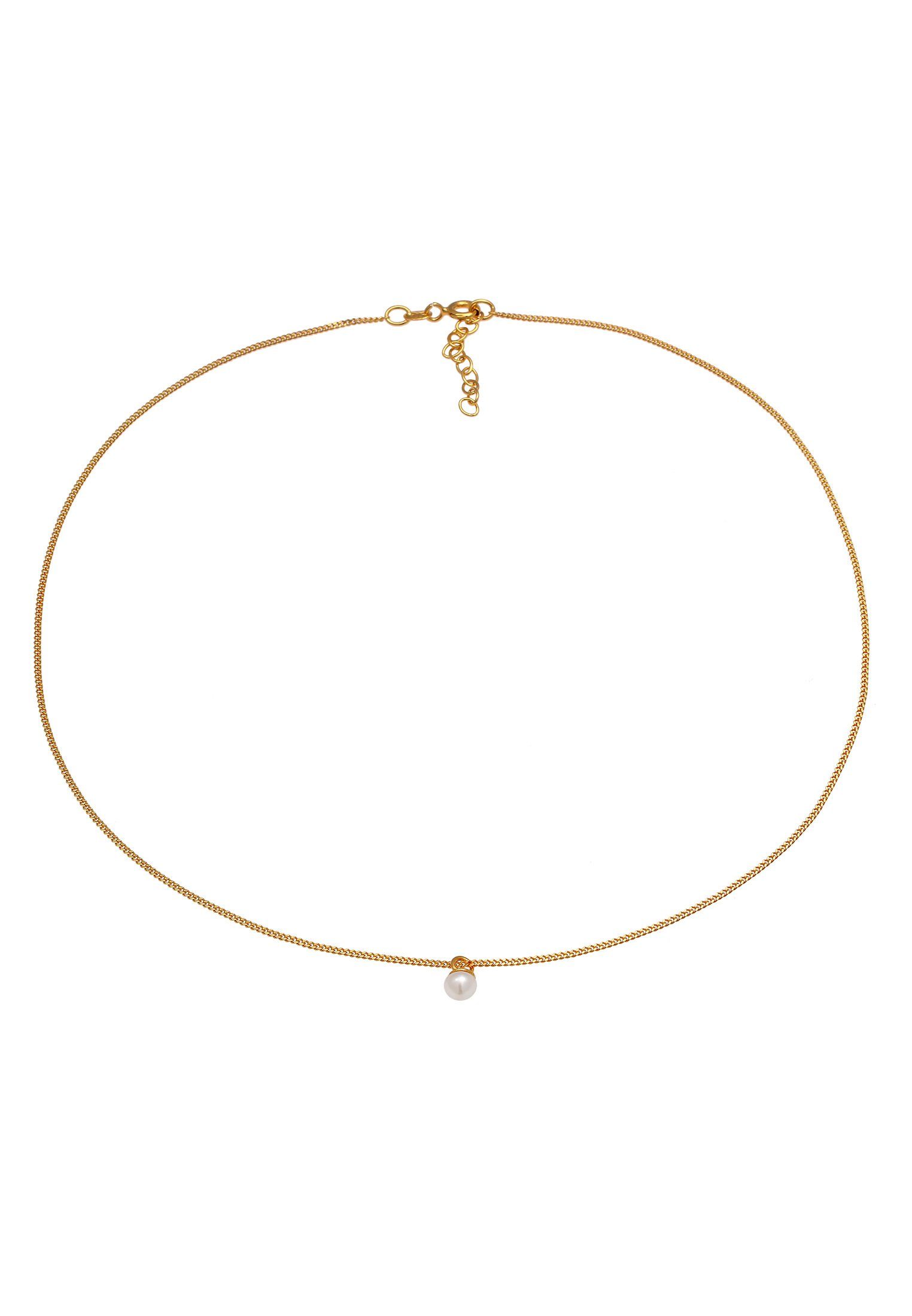 Elli Perlenkette Choker Süßwasserperle Anhänger Klassik 925 Silber