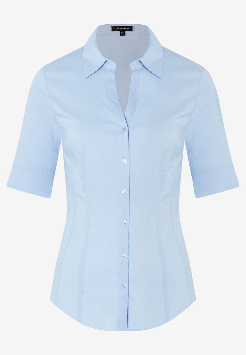 MORE&MORE Kurzarmbluse Cotton Stretch Blous günstig online kaufen