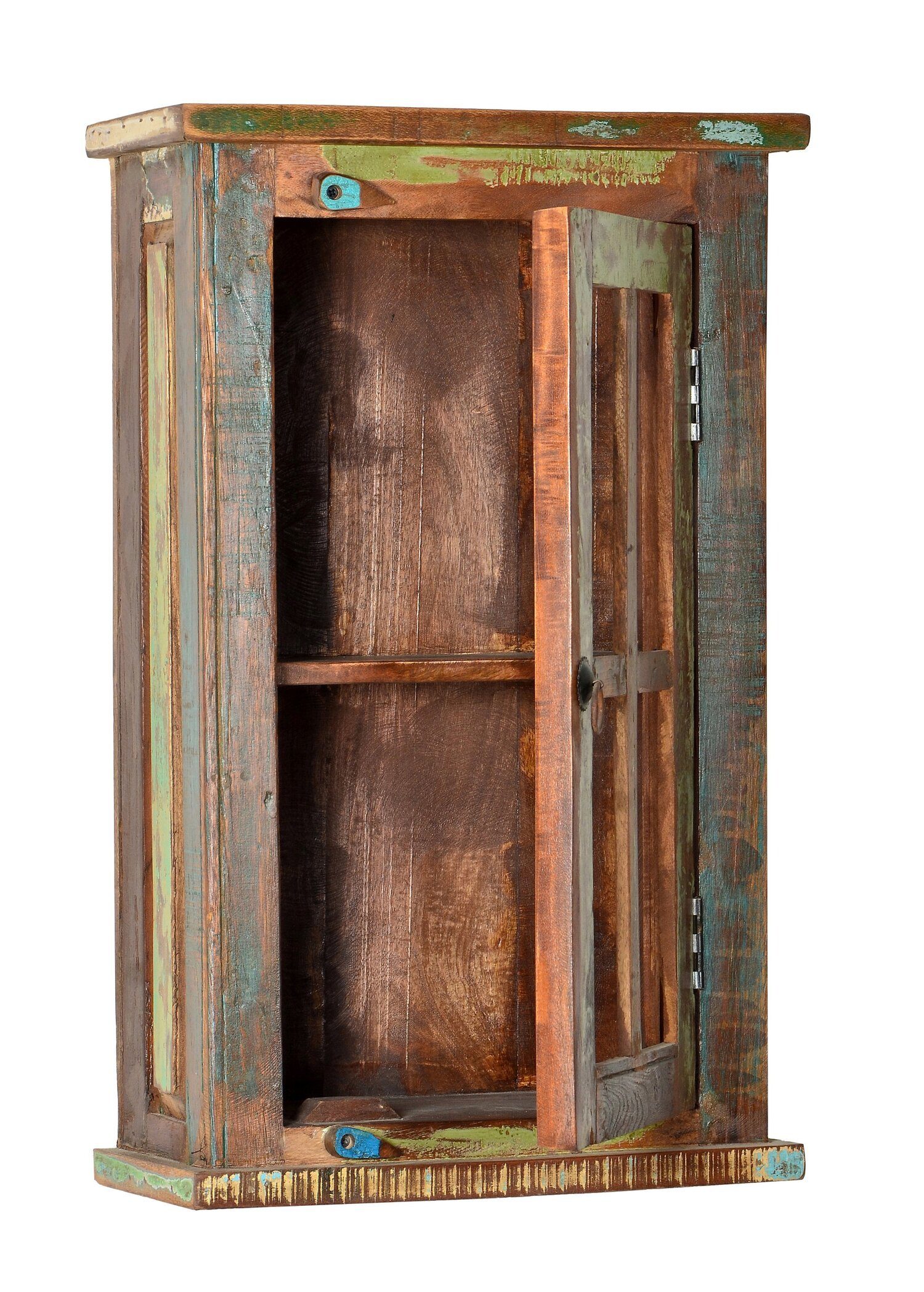 TPFLiving Hängeschrank Badger - Türanschlag wählbar (aus buntem Altholz - bunt, Hängeschrank) Produktlinie: Alaska - Breite: 44 cm, Höhe: 72 cm, Tiefe: 21 cm