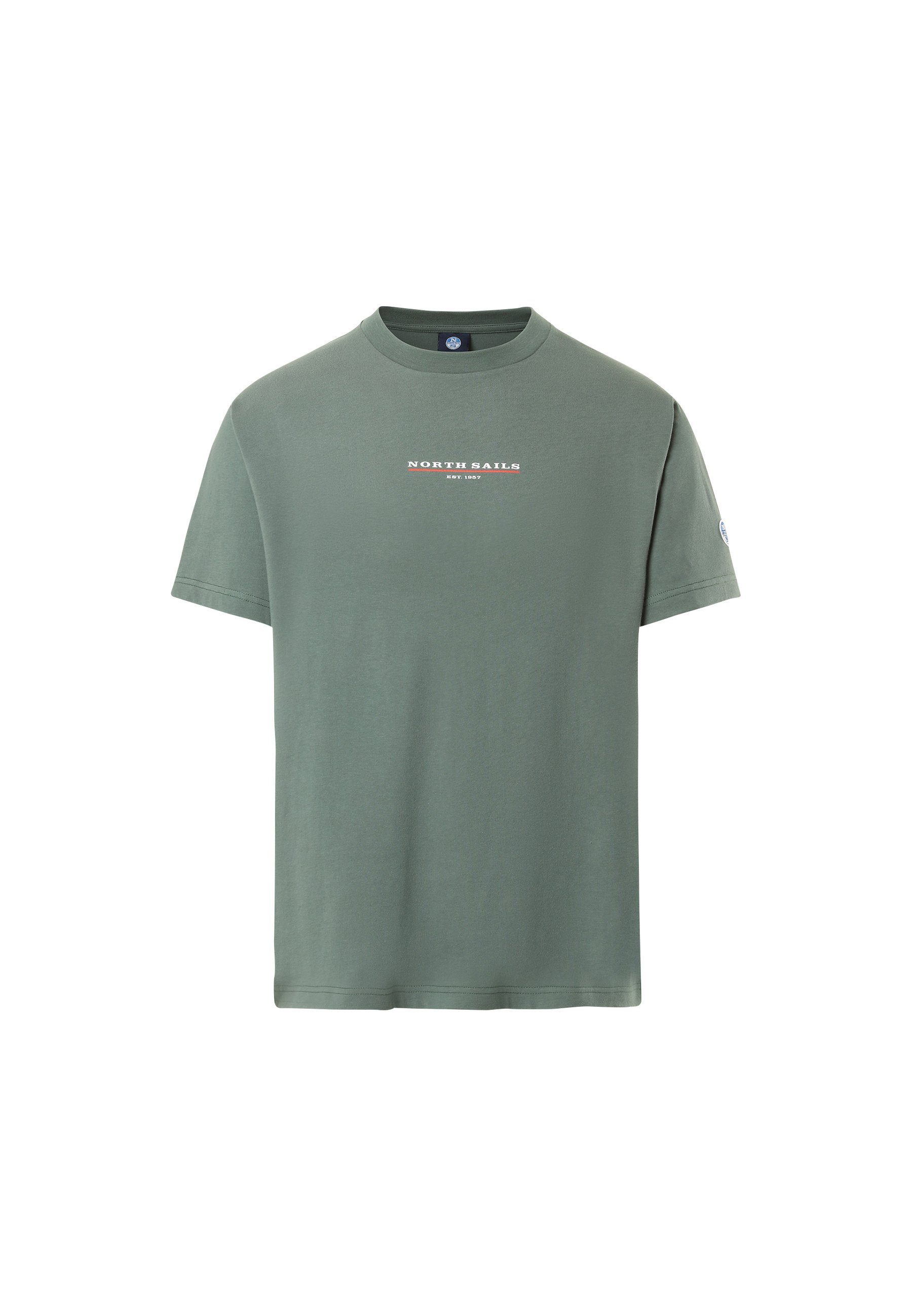 T-Shirt green North Brustaufdruck mit Sails T-Shirt