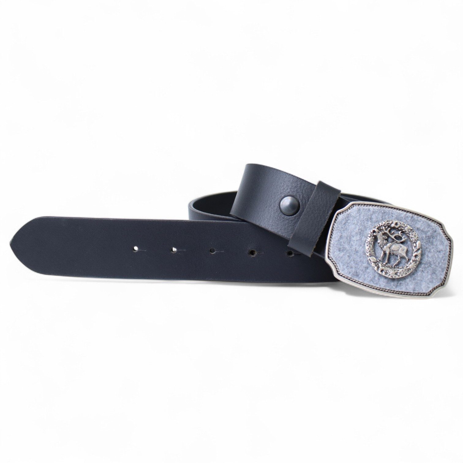 FRONHOFER Ledergürtel Trachten breit (1-St) Hirsch, Loden, für Lederhose