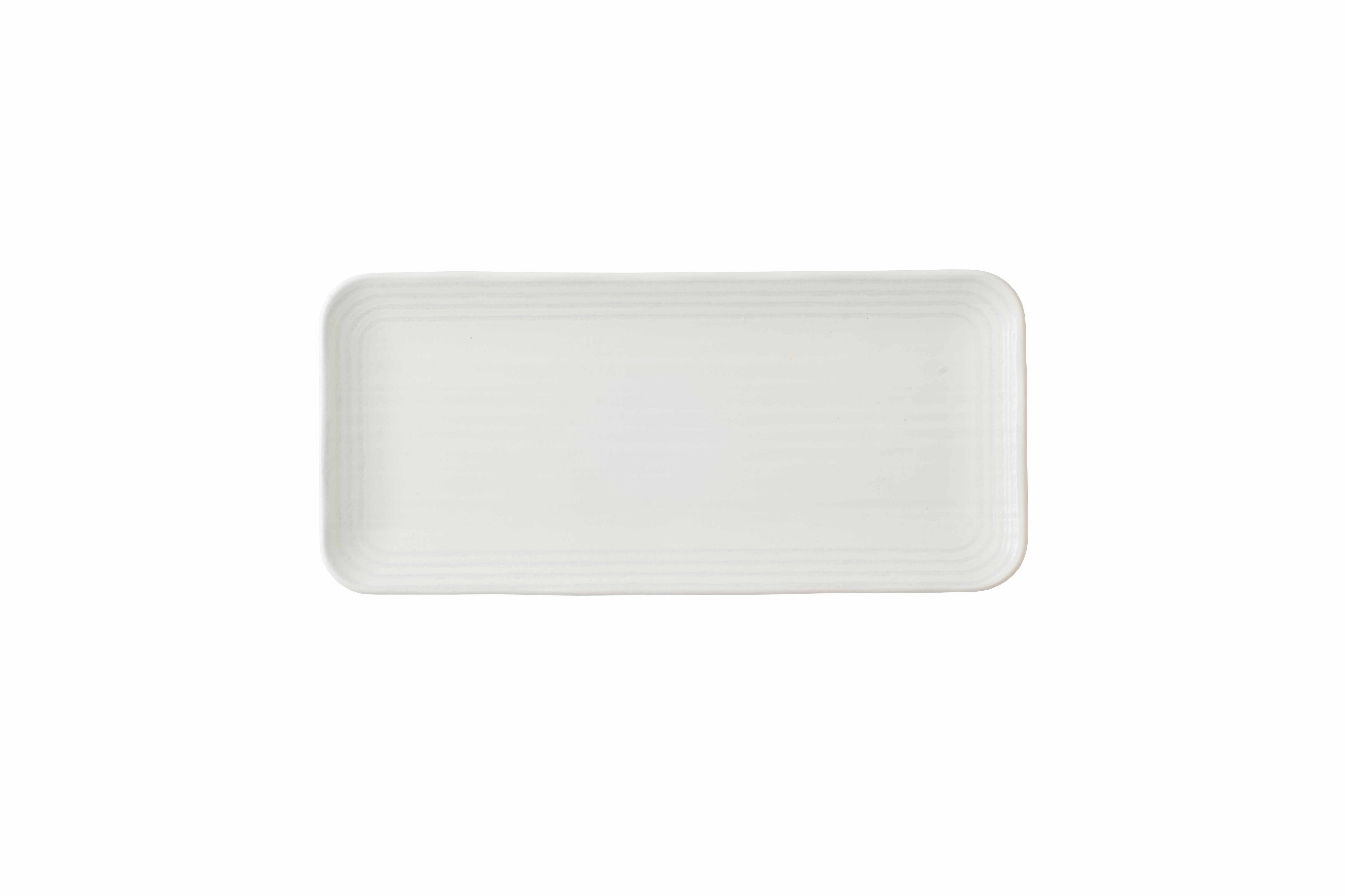 Dudson Servierplatte Dudson Organische Coup Platte 34,6x15,6cm Weiß 6 Stück, Feinstes Porzellan