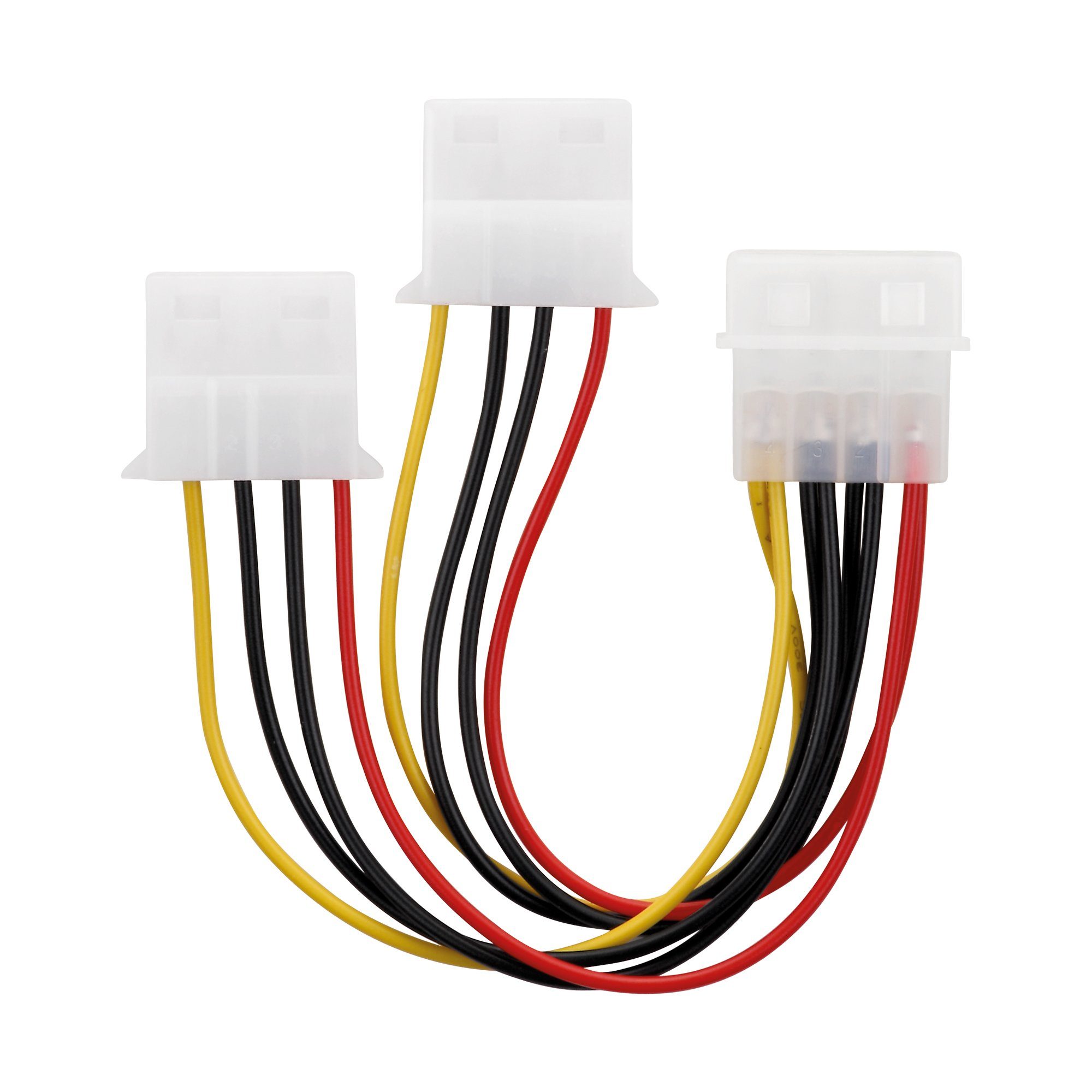 adaptare adaptare 34003 Netzteil Y-Kabel für 4-Polig IDE-/Molex-Strom-Stecker, Computer-Kabel