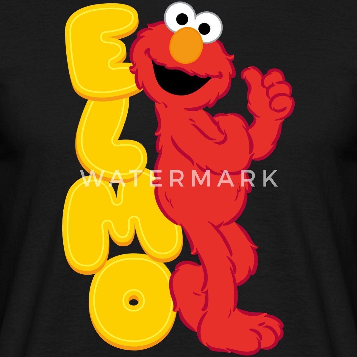 Spreadshirt T-Shirt Sesamstraße Elmo Mit Schriftzug Männer T-Shirt (1-tlg)