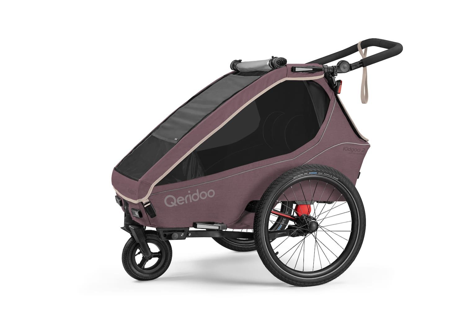 Qeridoo Fahrradkinderanhänger Kidgoo1 (2 Kinder), ab 6 Monate-ca. 5 Jahre, zwei Kinder, Fahrradanhänger, Buggy, Jogger – Bild 2 von 5