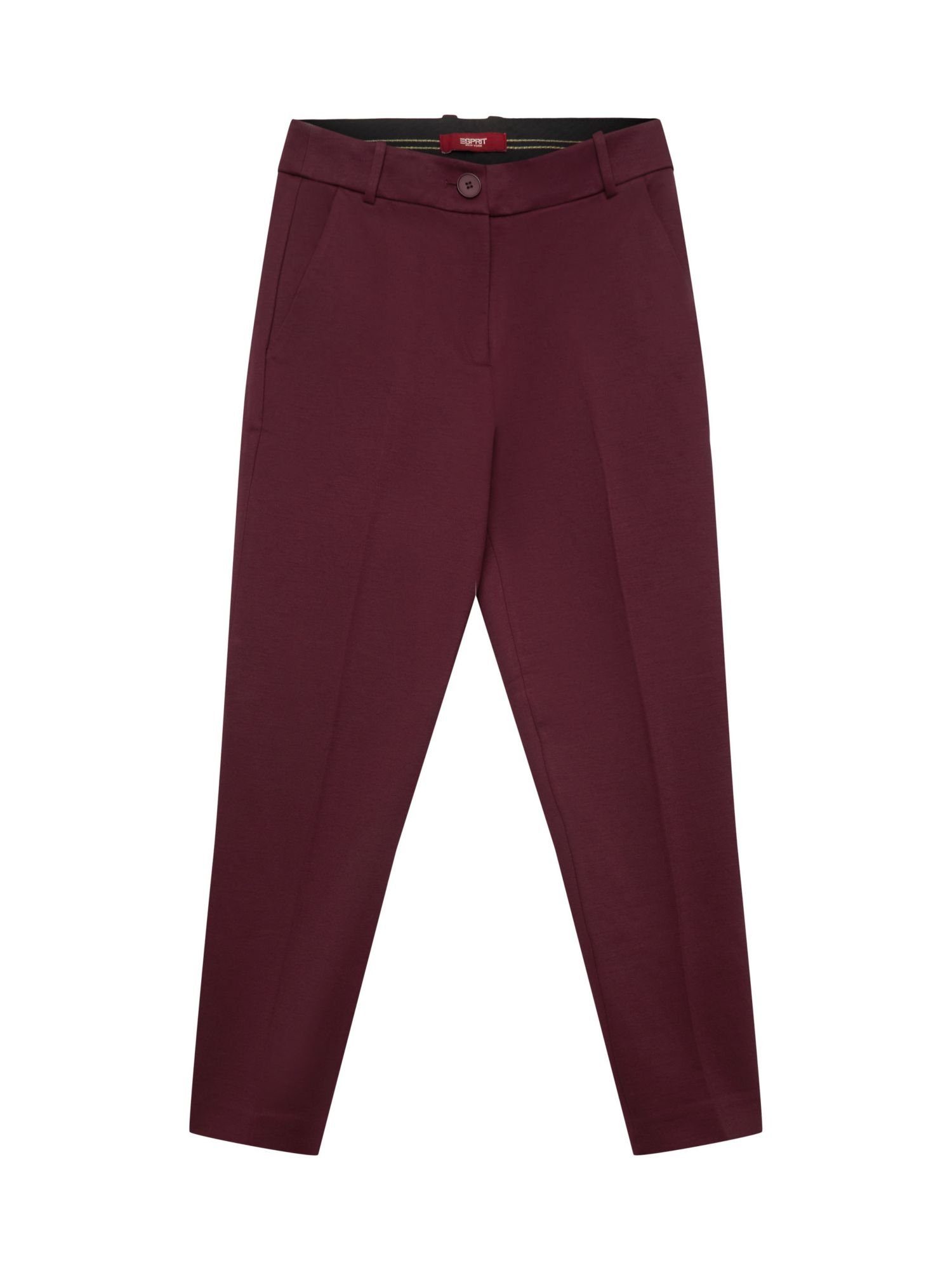 Esprit Collection Stretch-Hose SPORTY PUNTO Mix & Match Tapered Pants AUBERGINE
