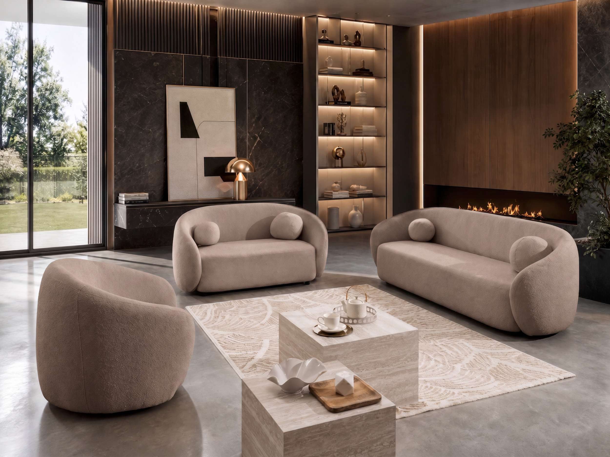 Sofa Dreams Polstergarnitur Stoffsofa Garnitur 3er, 2er, 1er Capri, (Couchgarnitur, Set (3-tlg), bestehend aus 3-Sitzer Sofa, 2-Sitzer Sofa, Sessel, mit Rundumbezug