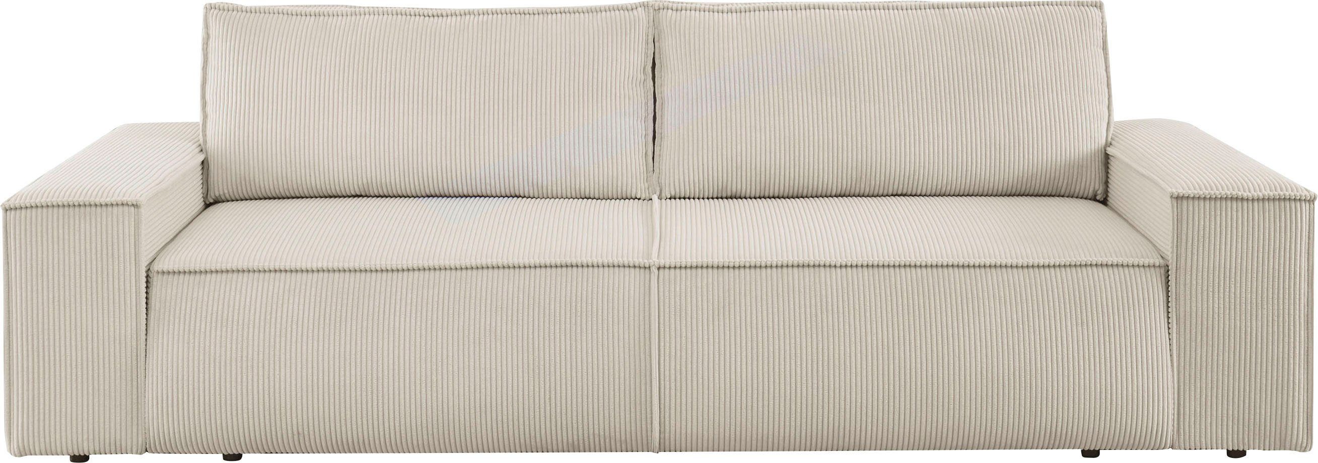 Home affaire 3-Sitzer "SHERWOOD Schlafsofa (257cm) Cord, Samtvelours, Vinta günstig online kaufen
