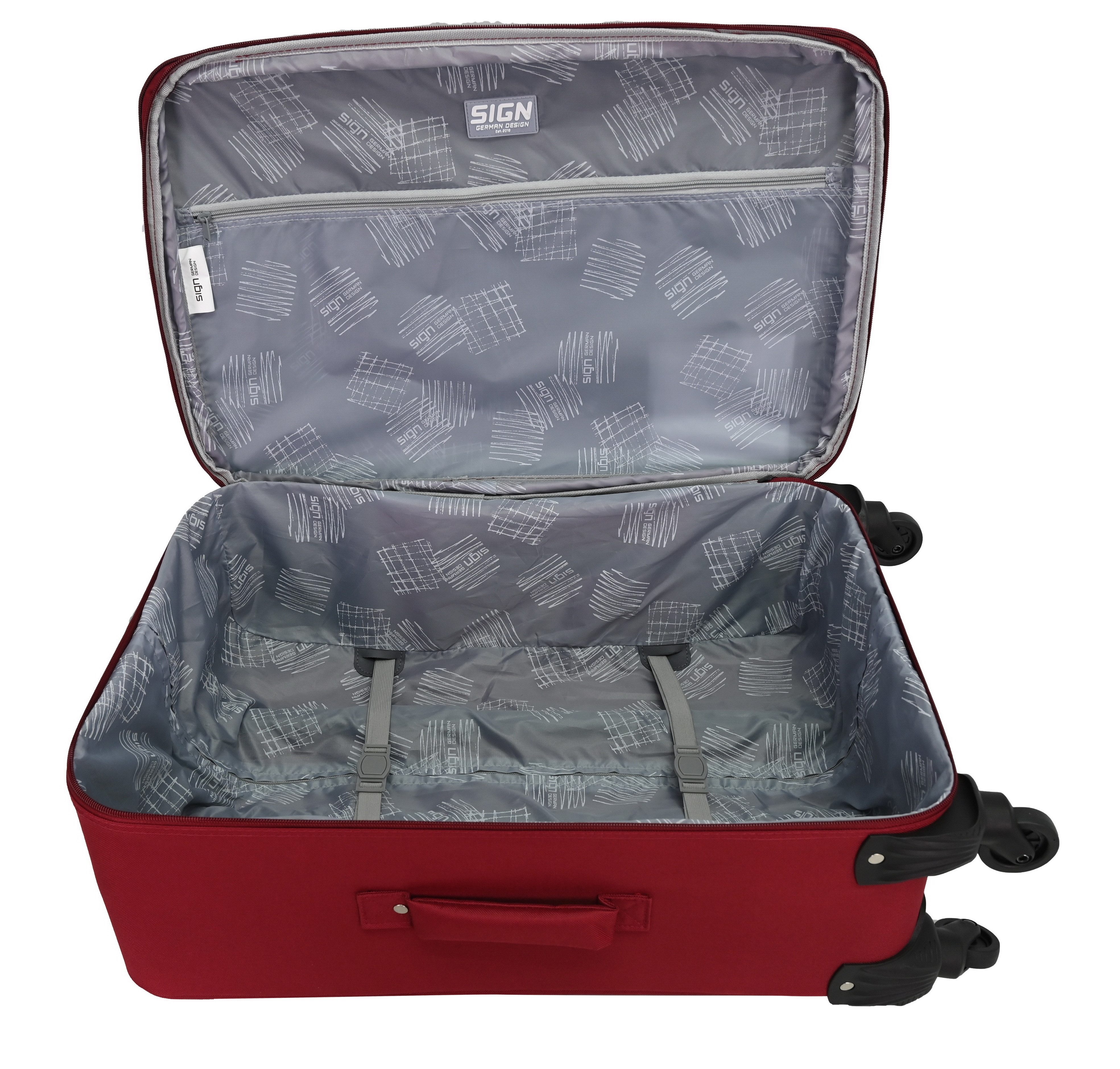 SIGN German Design Koffer Stoffkoffer Weichgepäck Trolley 4 Rollen (M/L/XL/Set)