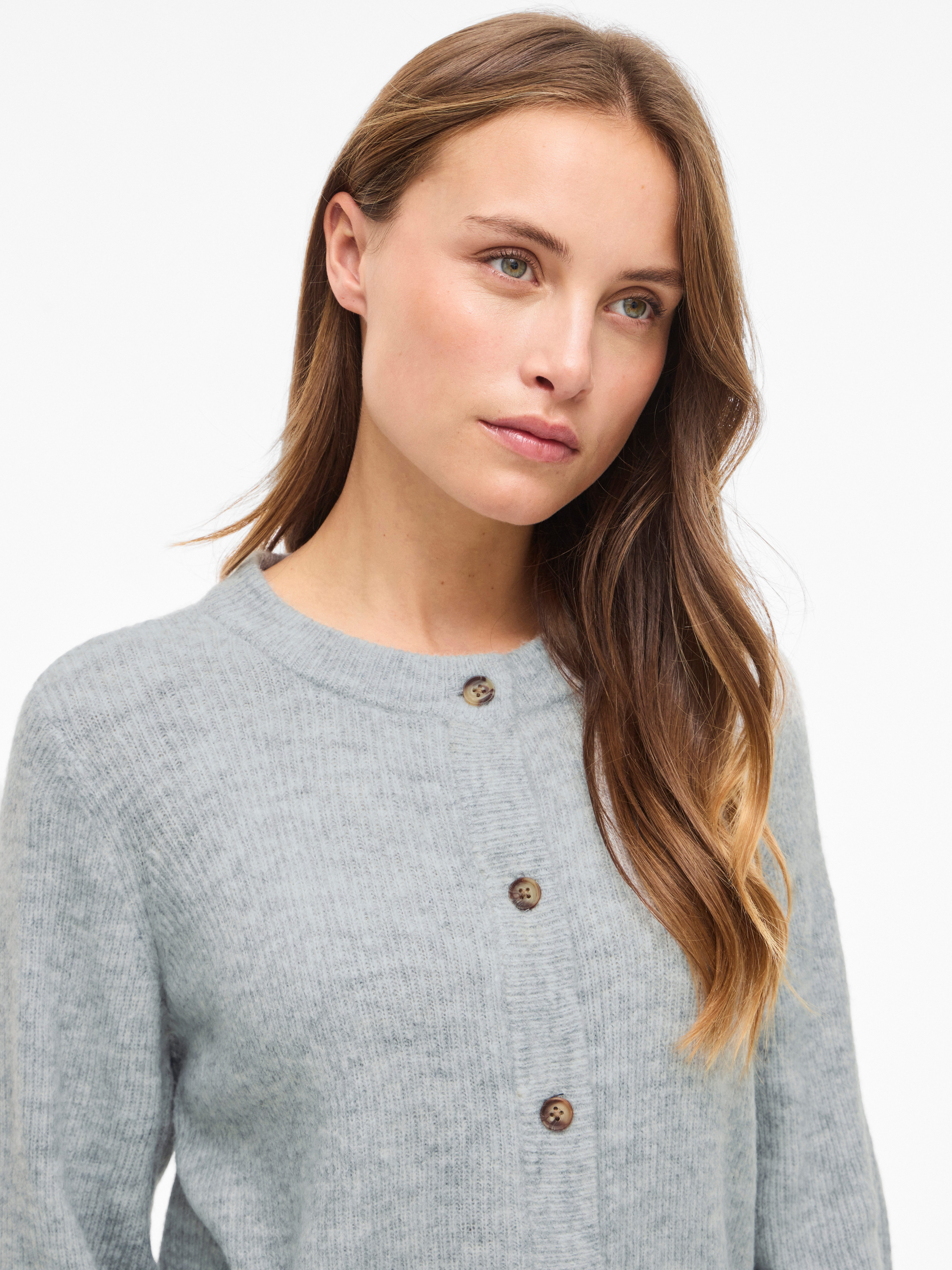 Vila Strickjacke VIVIOLI O-NECK RIB KNIT CARDIGAN-NOOS