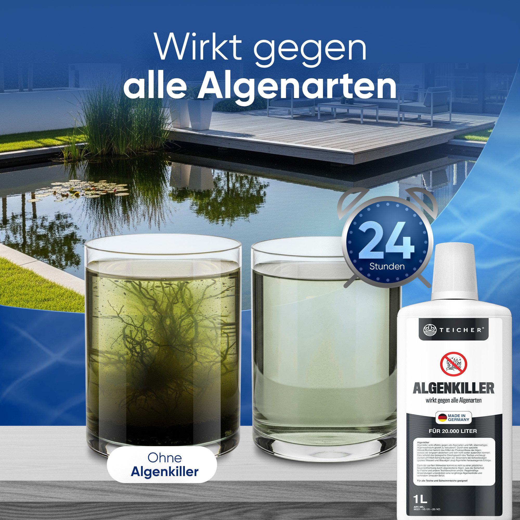 Teicher Algenbekämpfung Gegen Schwebe- & Blaualgen & Grünes Wasser im Teich günstig online kaufen