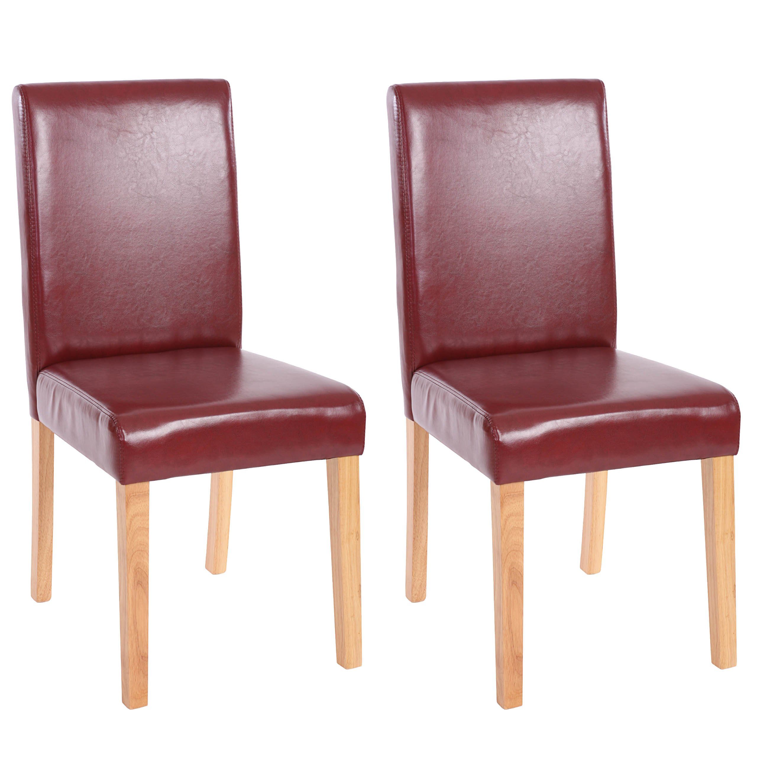 MCW Esszimmerstuhl Littau Kunstleder 2er-Set Kunstleder Rot-Braun Helle Bei günstig online kaufen