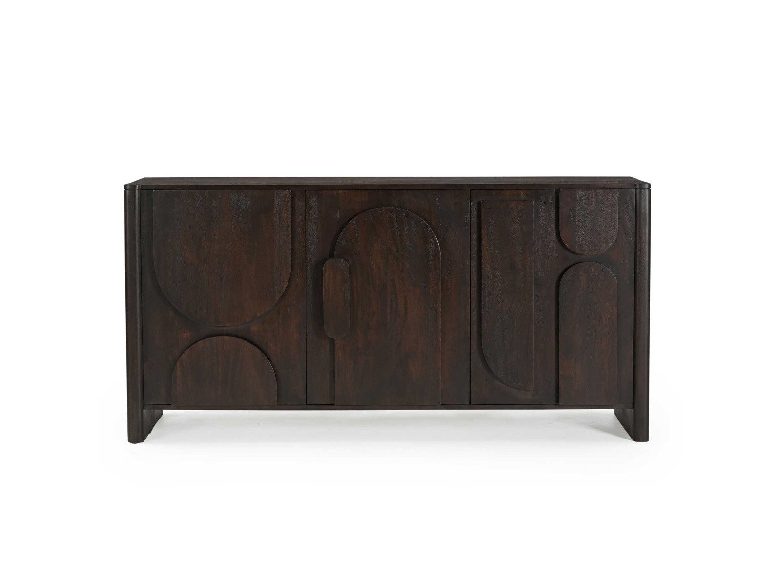 Villa Möbel Sideboard (Packung, 1 St., 1 St. Sideboard), Massives Mangoholz (Braun), organische Fronten, viel Stauraum