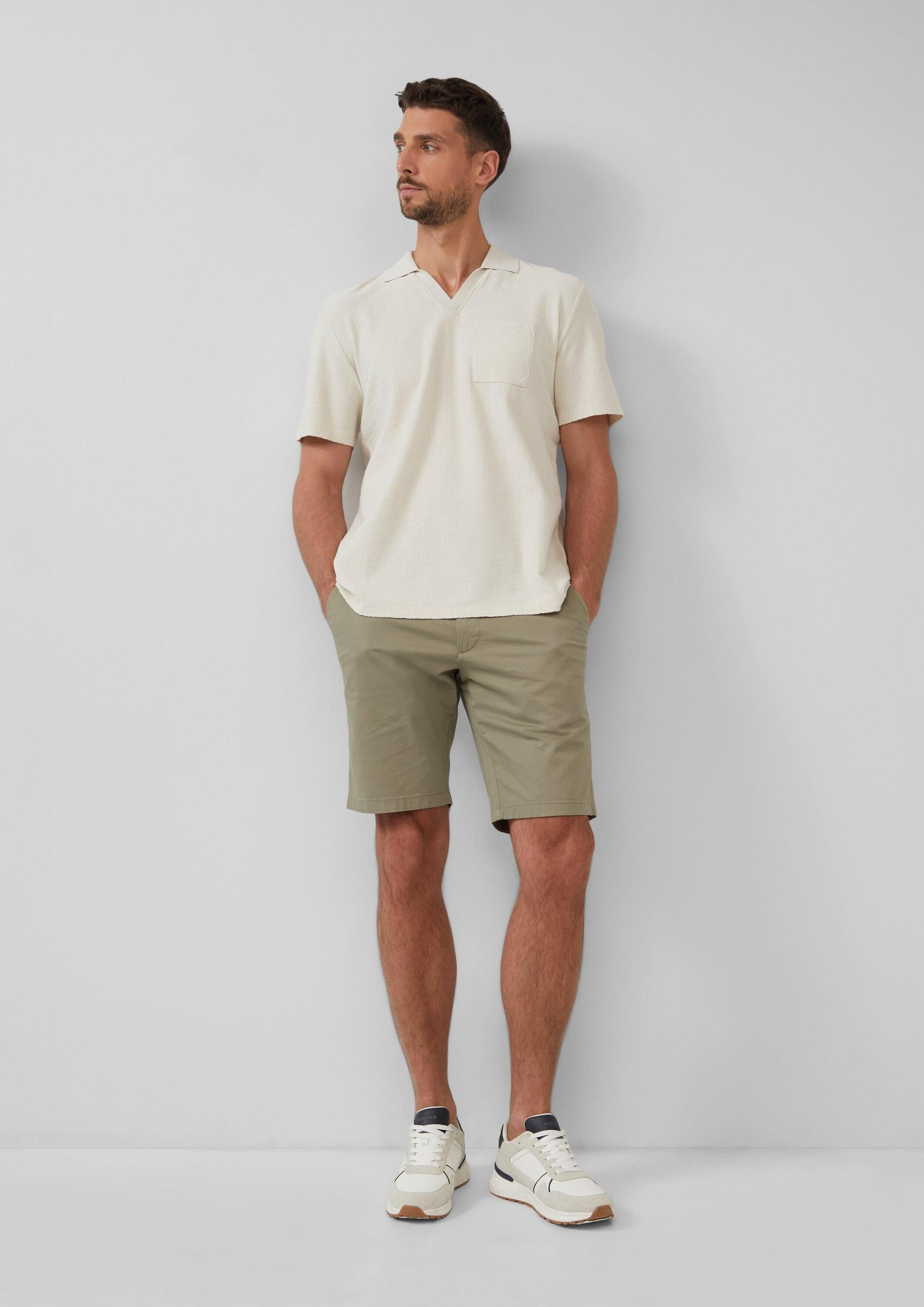 s.Oliver Kurzarmshirt Polo-Shirt Poloshirt aus Struktur-Jersey mit Brusttasche