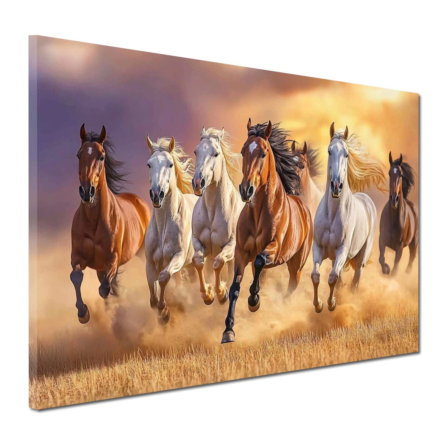 Artedinoi Leinwandbild Wilde Pferde im Galopp Natur Freiheit Dynamik Wandbild Leinwandbild XL, Wilde Pferde im Galopp