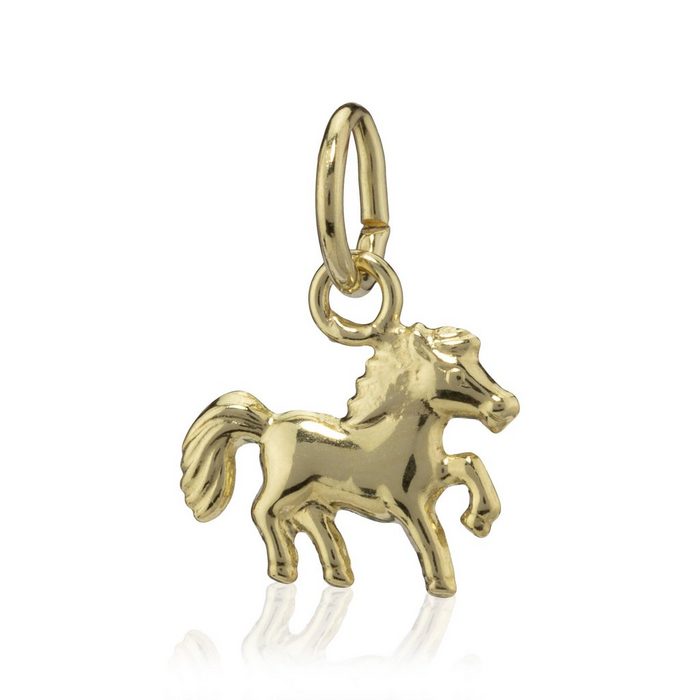 NKlaus Kettenanhänger Kettenanhänger kleines Pferd baby 375 Gelb Gold 9