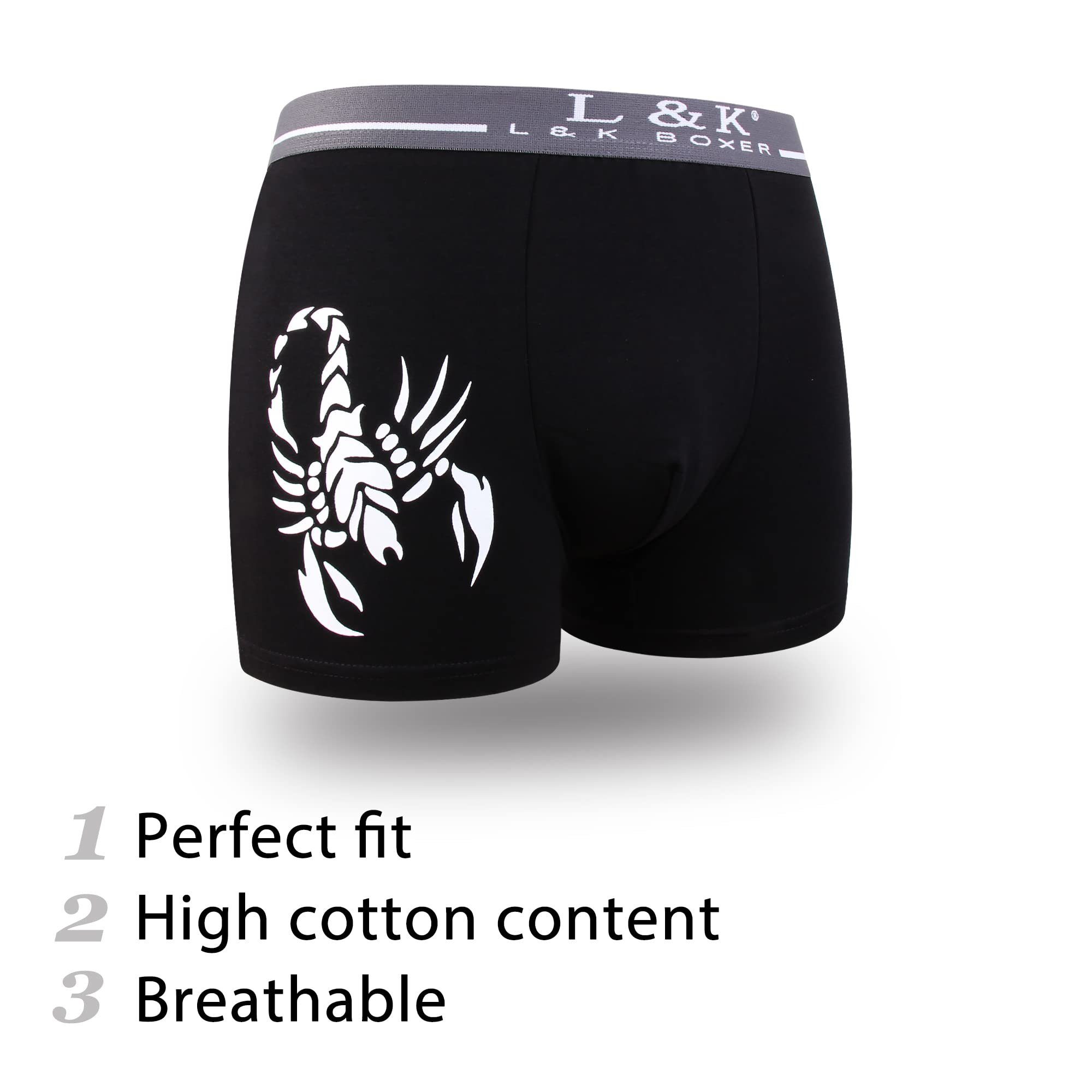 L&K Boxershorts 1104-1121 (8er-Pack) Herren Boxershorts aus Baumwolle mit t günstig online kaufen