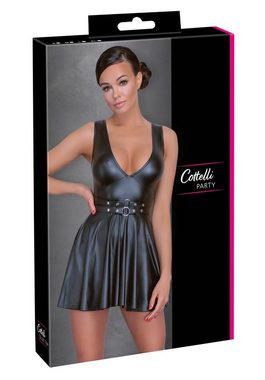 Cottelli Collection Minikleid Wetlook Kleid - schwarz