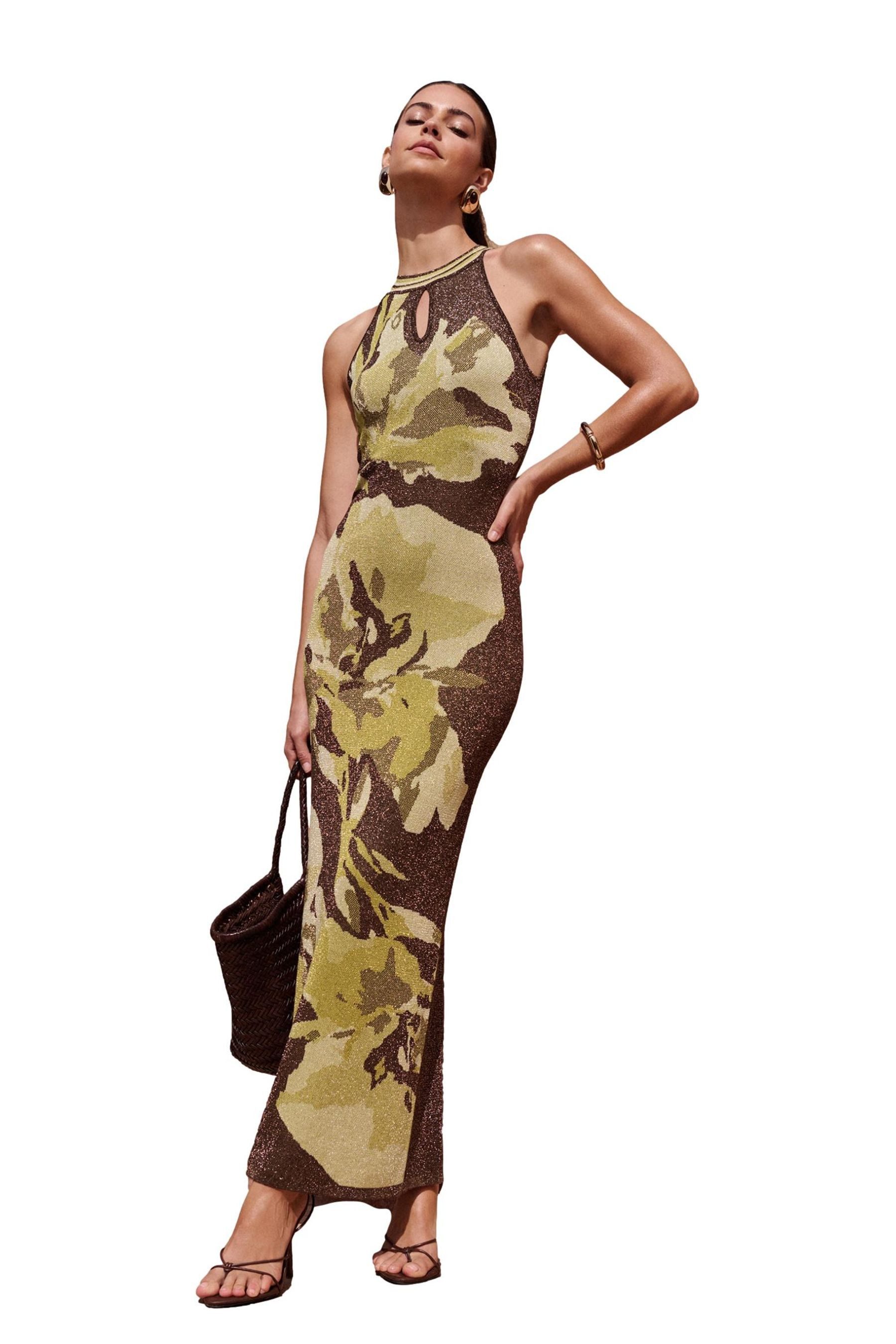 LIPSY Maxikleid Lipsy Florales Neckholder-Maxikleid, Kurzgröße (1-tlg)