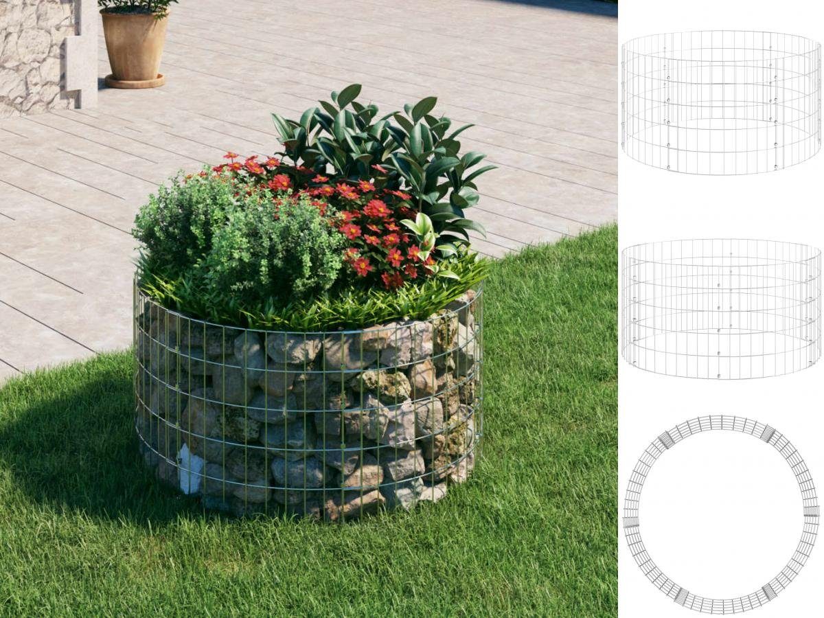 vidaXL Hochbeet GabionenHochbeet Rund Verzinkter Stahl Ø100x50 cm