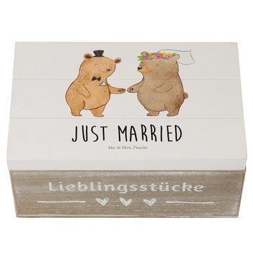 Mr. & Mrs. Panda Dekokiste Bären Heirat - Weiß - Geschenk, Truhe, Hochzeitsgeschenk, Geschenk zu (1 St)