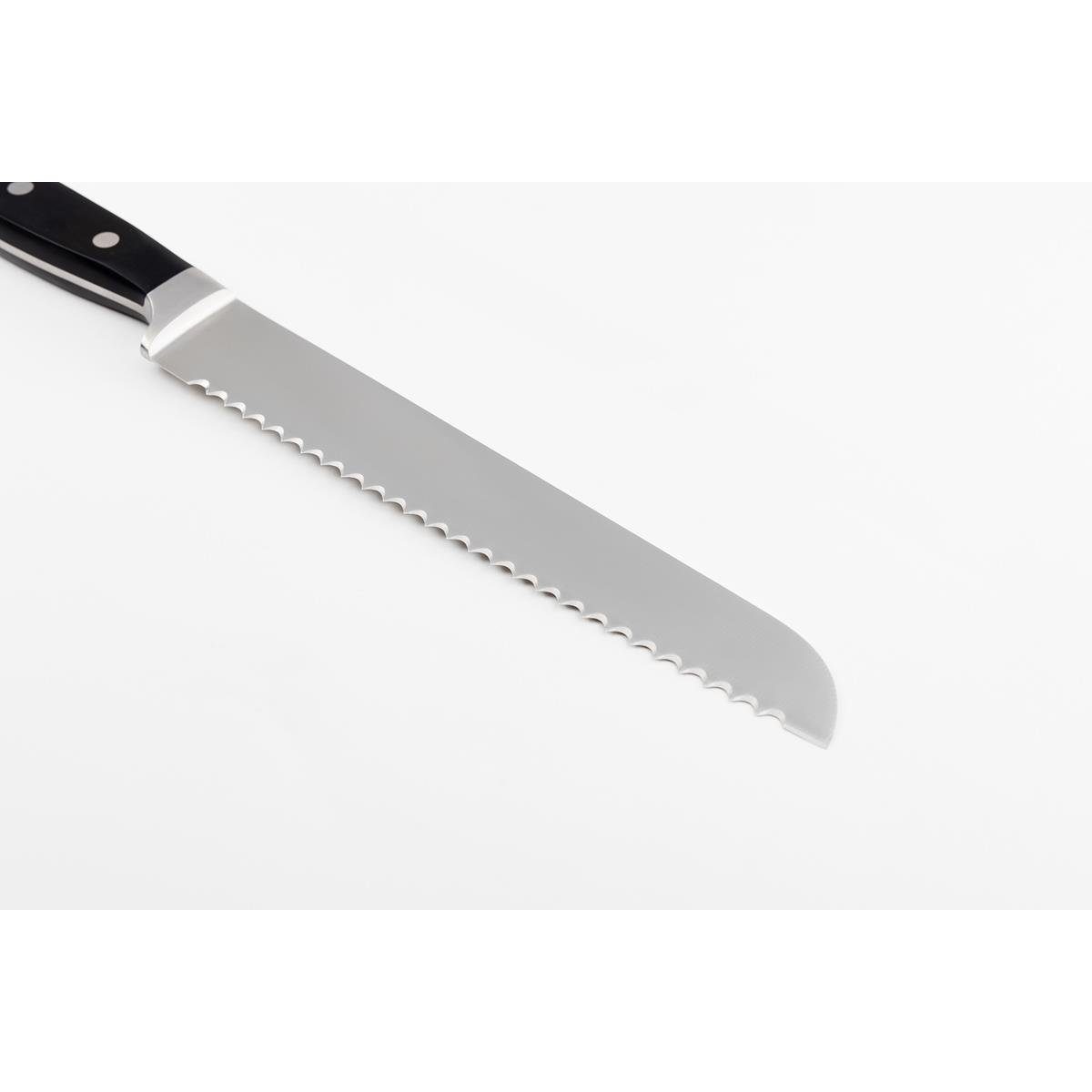 KLAUS GRILLT Damastmesser Brotmesser 20cm Klinge - 33cm Gesamtlänge - Sägeklinge