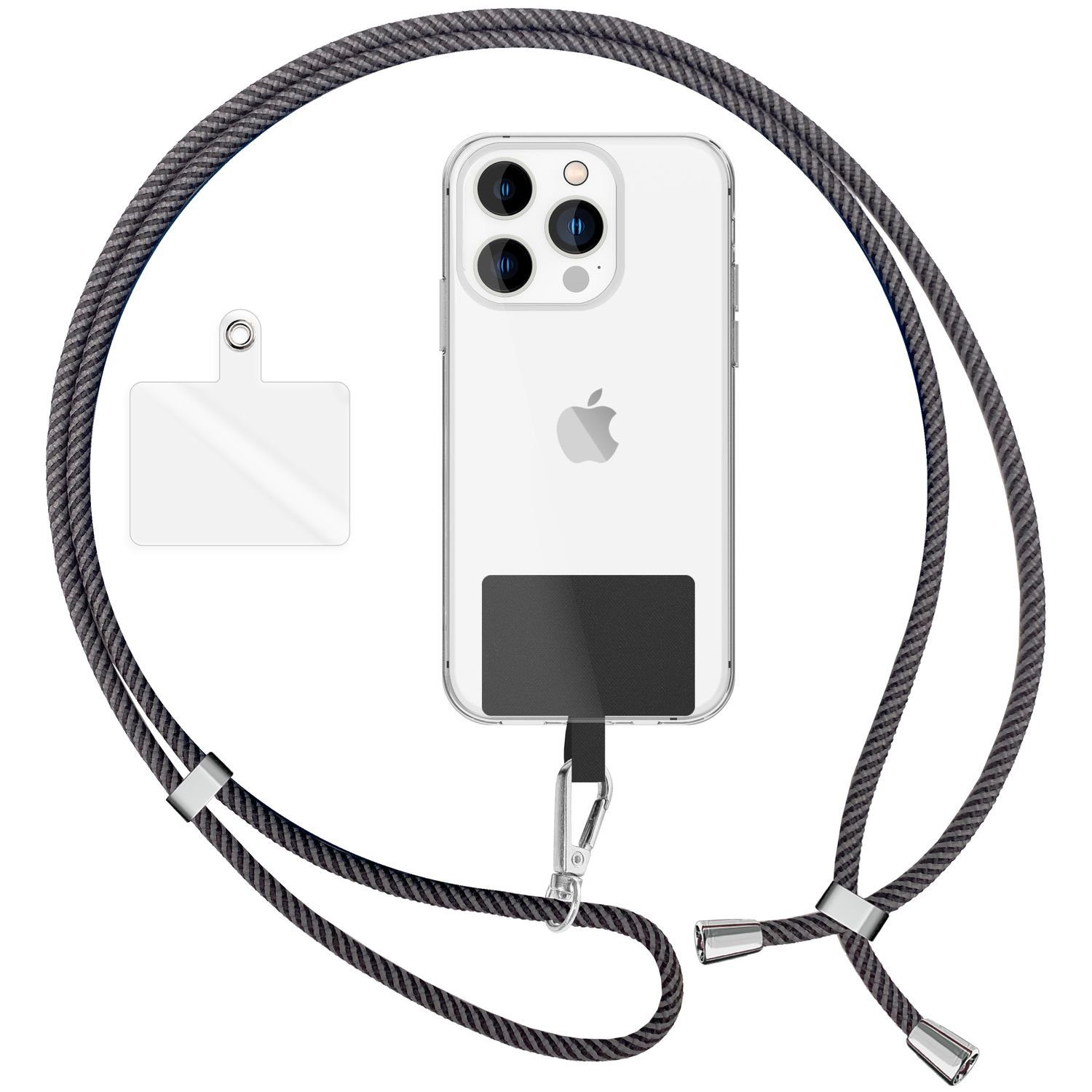 Nalia Handykette Universal Smartphone, Buntes Handy Band zum Umhängen mit Pad / 160 cm Schlüsselband Lanyard