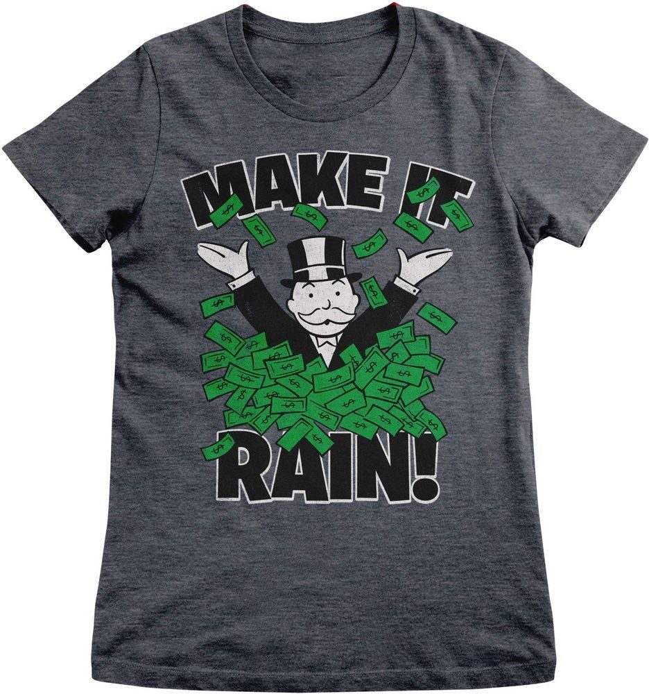 Monopoly T-Shirt Monopoly Make It Rain Girly Tee