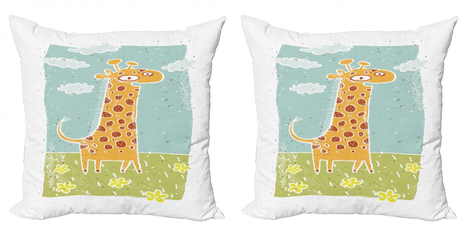 Modern Giraffe Kissenbezüge Accent Doppelseitiger Kids Stück), Digitaldruck, (2 Abakuhaus Animal Childish