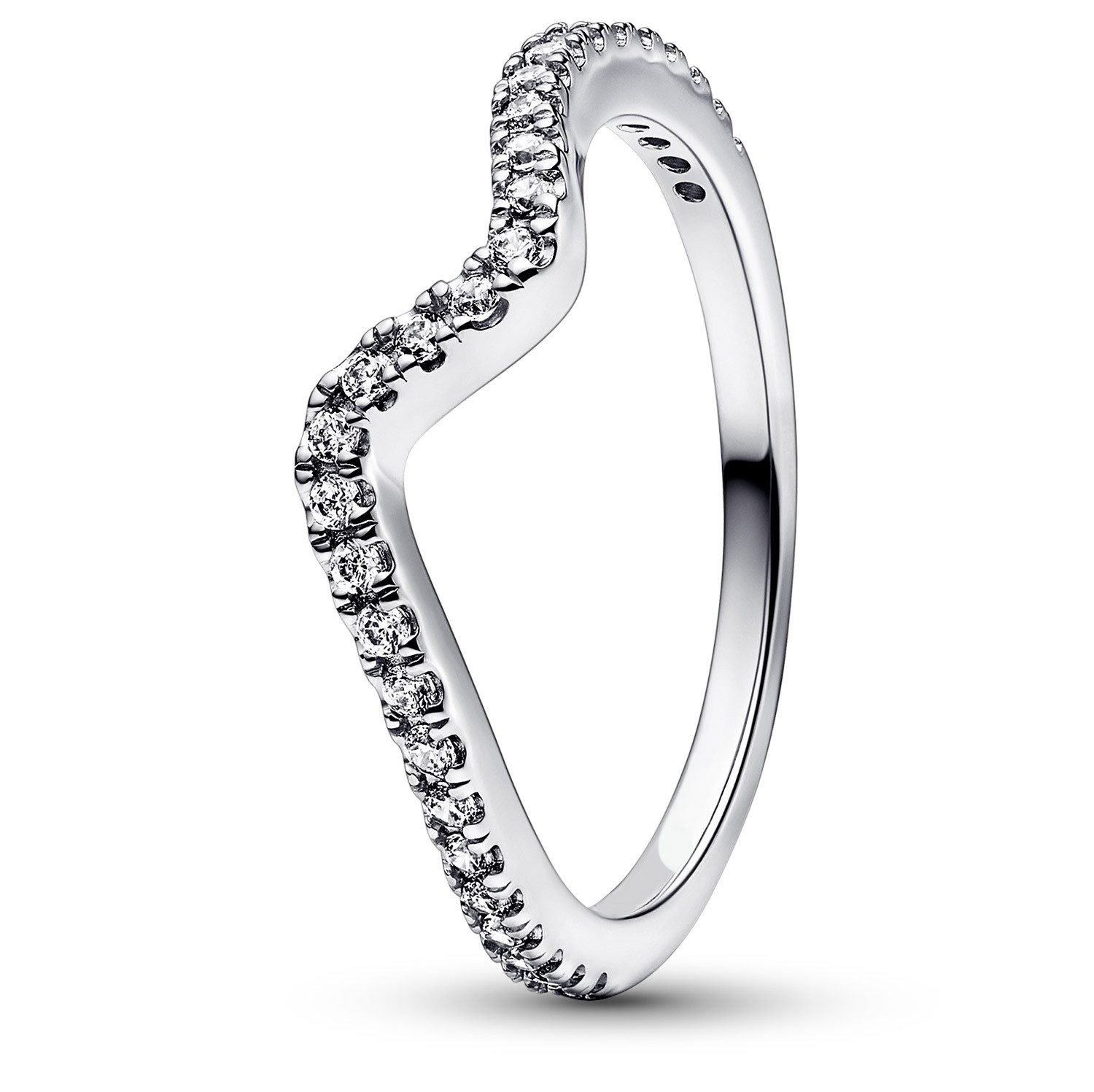 Fingerring DamenFunkelnde Welle Silber