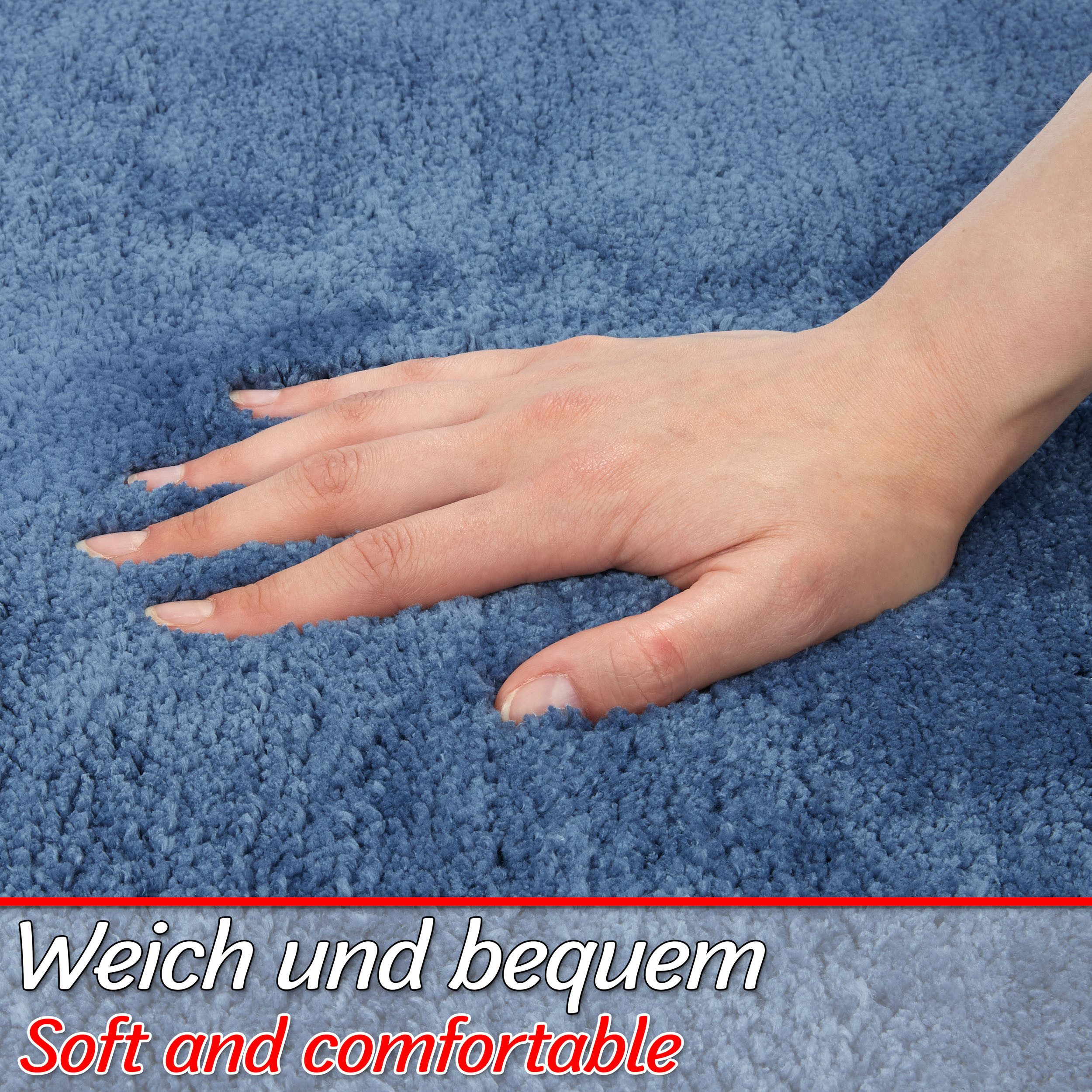 LindenBerg Badematte Badvorleger mit Mikrofaser - Badezimmer Teppich, Höhe günstig online kaufen