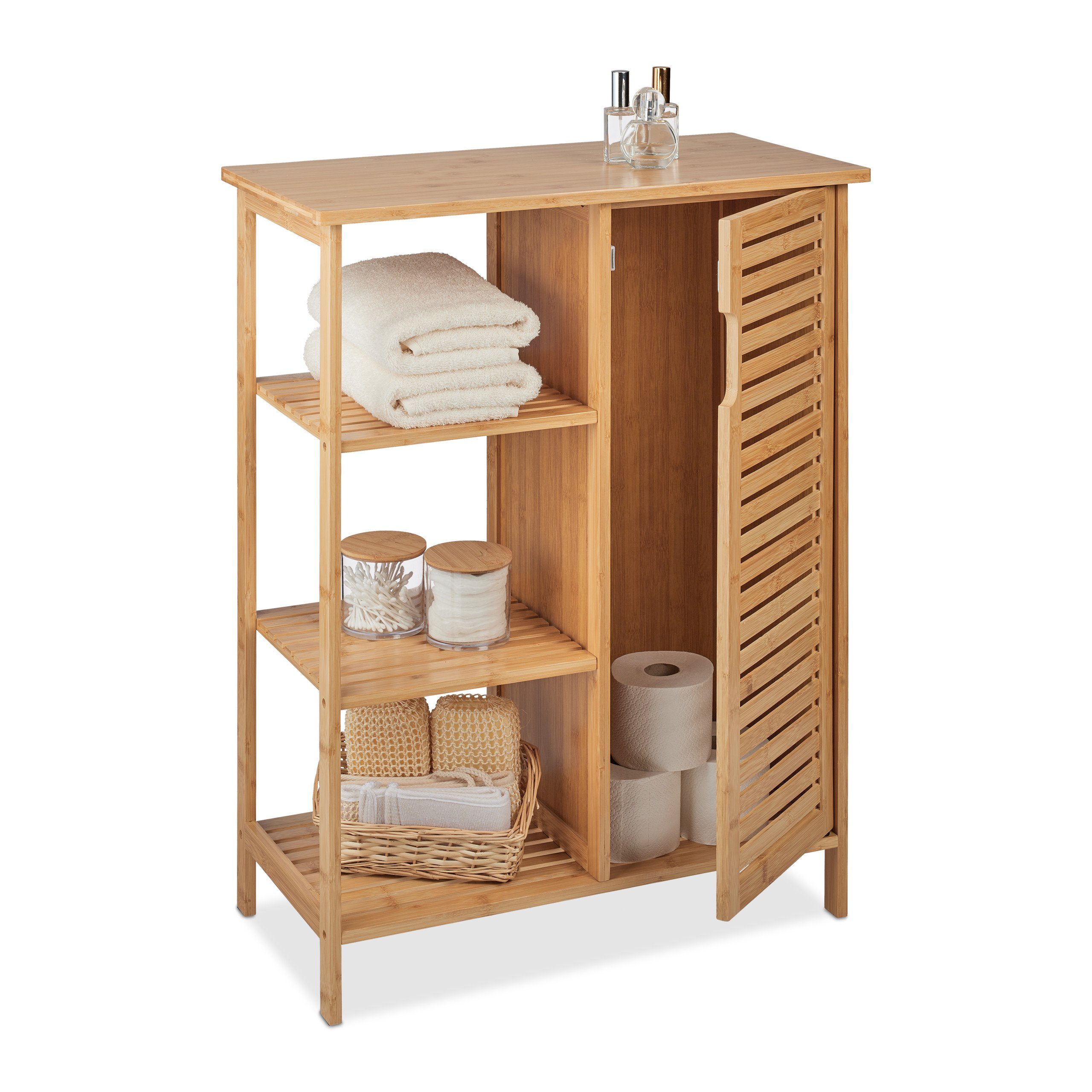 Badschrank Badregal aus relaxdays Bambus