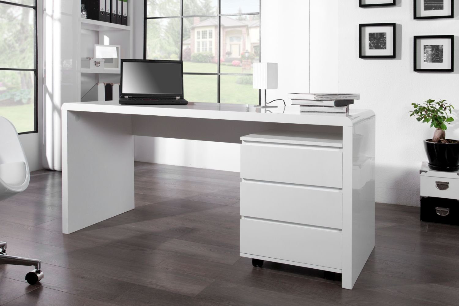 Schmaler Weiß Modern VELOINNE, vielseitig 160x75x60cm PC Licht-Erlebnisse Schreibtisch Schreibtisch Tisch