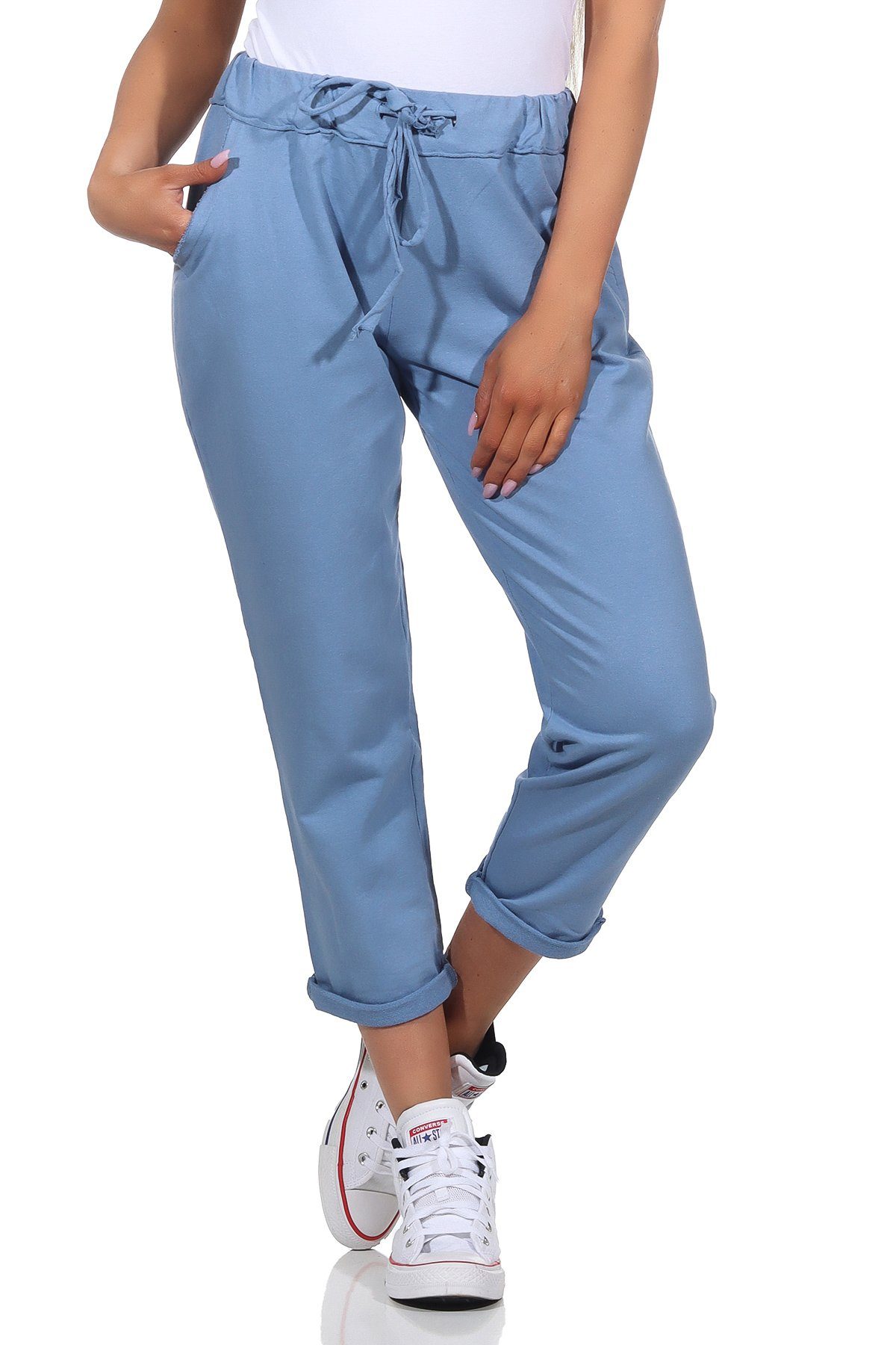 CLEO STYLE Jogginghose Damen Jogginghose 3569 36-40 Blau