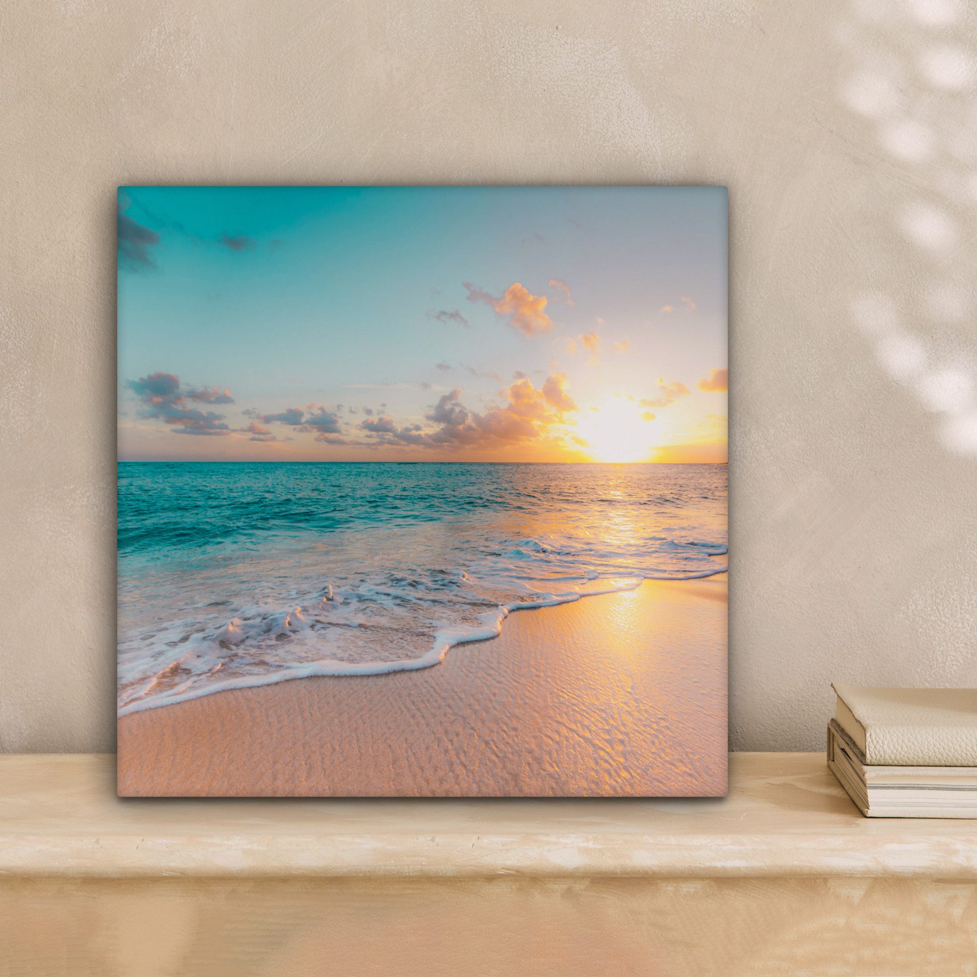 OneMillionCanvasses® Leinwandbild Sonnenuntergang - Strand - Meer - Sommer günstig online kaufen