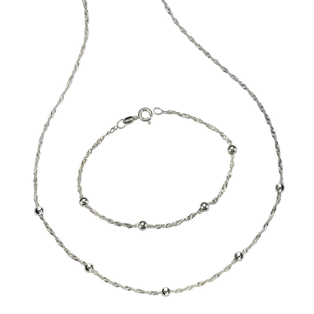 Vivance Armband 925/- 925/- aus Modisches rhodiniert, Sterling Sterling Schmuckset Silber Silber