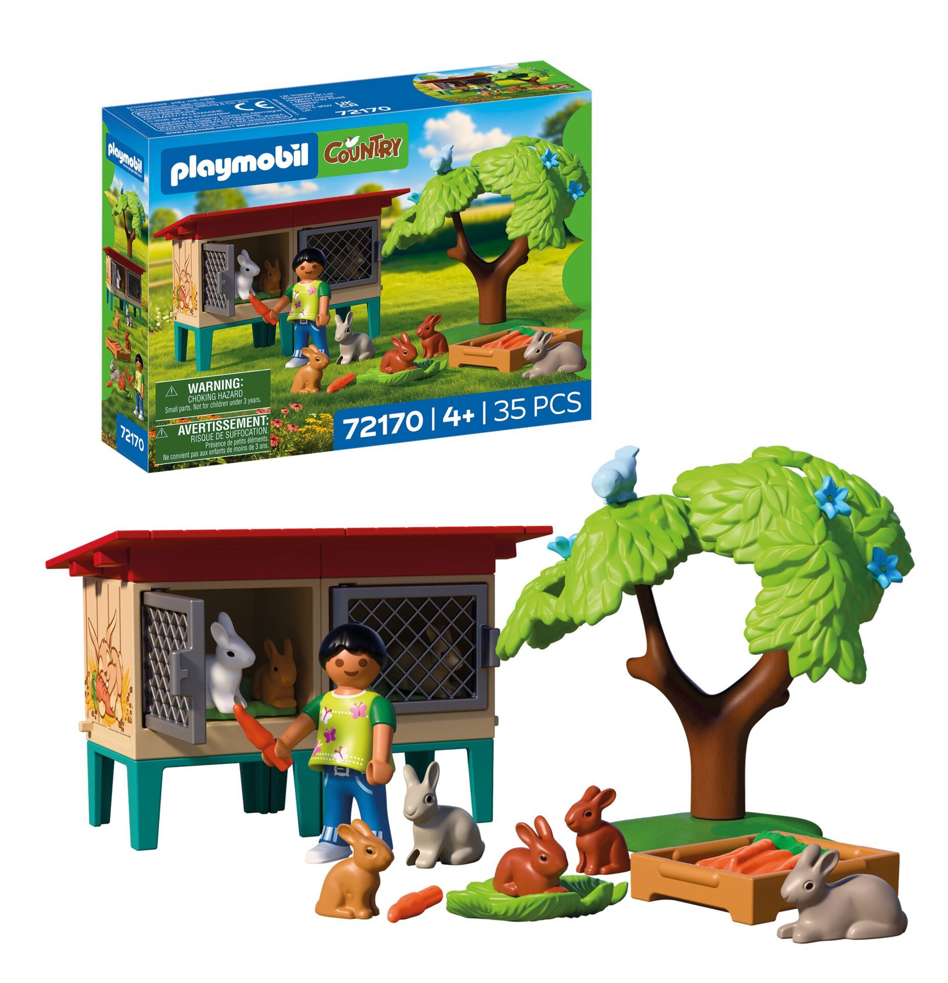 Playmobil® Ländlicher Kaninchenstall (72170), Country Konstruktions-Spielset, Made in Europe