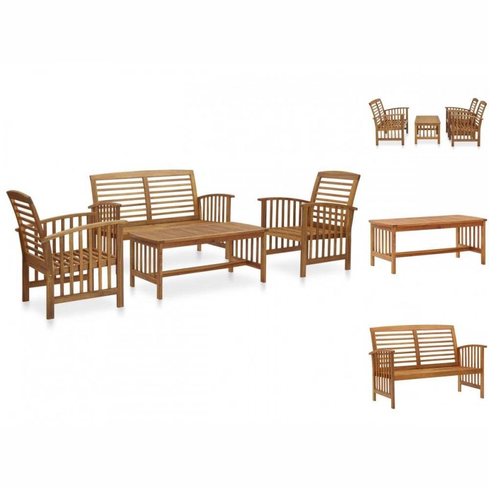 vidaXL GartenEssgruppe 4tlg Garten Lounge Set Massivholz Akazie Holz