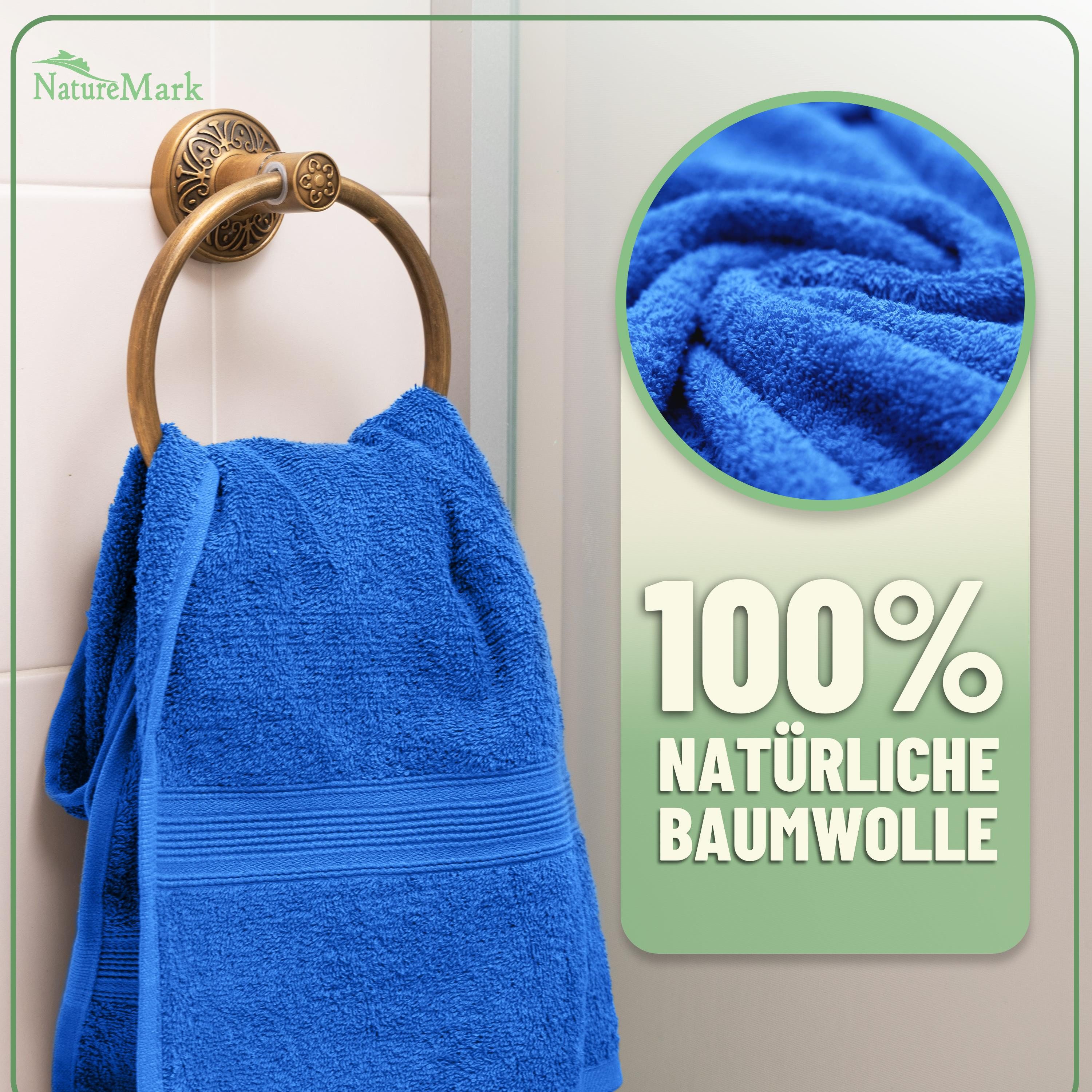 NatureMark Handtuch Set 10 tlg. Frottier Handtuch-Set, 100% Baumwolle (10-St), 4X Handtücher, 2X Duschtücher, 2X Gästetücher, 2X Waschhandschuhe – Bild 3 von 5