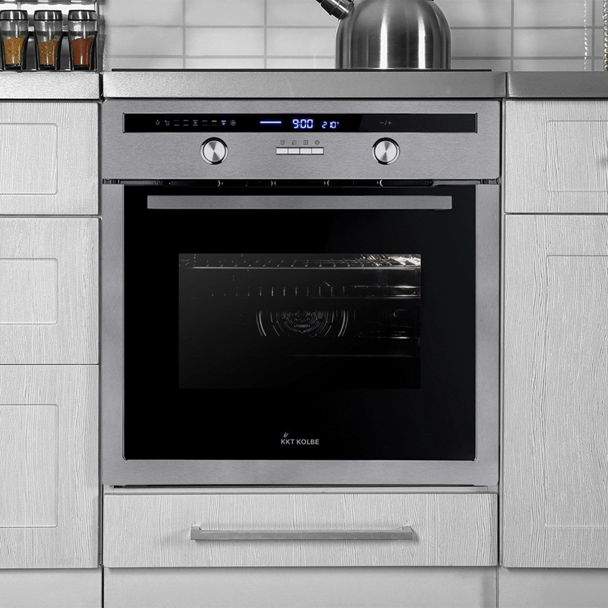 KKT KOLBE Einbaubackofen Backofen Elektroherd EB8013ED, mit 2-fach Teleskopauszug, DampfClean, Katalytische Platten, 60 cm / Einbauherd / Heißluft / Kochmulde / Katalyse