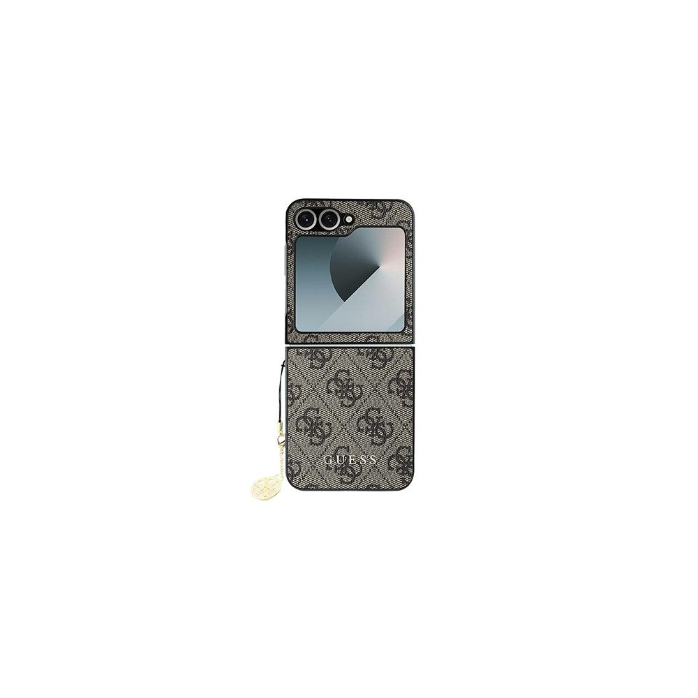 Guess Handyhülle GUESS Hard Cover 4G Charms Braun für Galaxy Z Flip6 5G. Samsung Galaxy Z Flip6 5G
