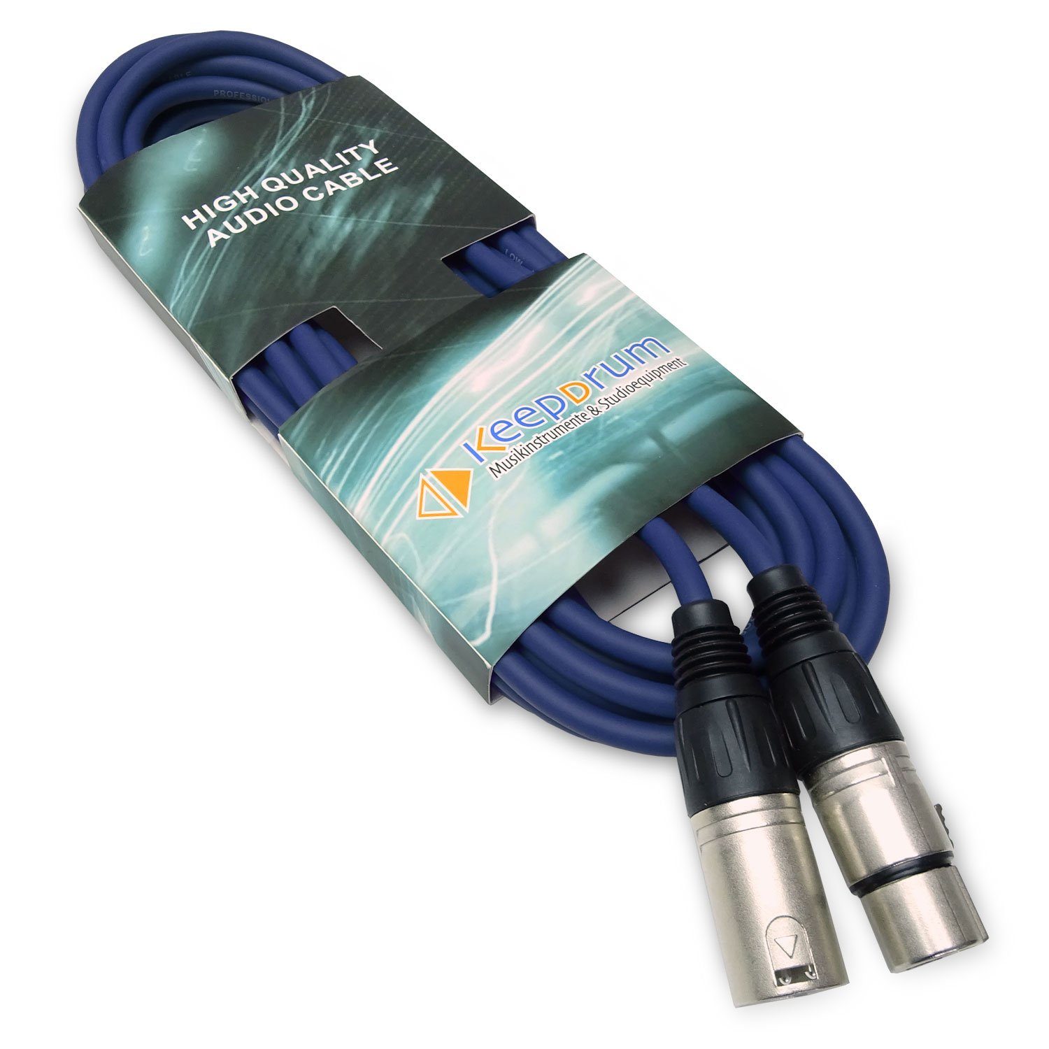 keepdrum keepdrum 6m DMX Kabel Blau 3-pol XLR 100-Ohm 3 Stück Audio-Kabel, XLR, (600 cm), 3 x DMX-Kabel Blau 6m