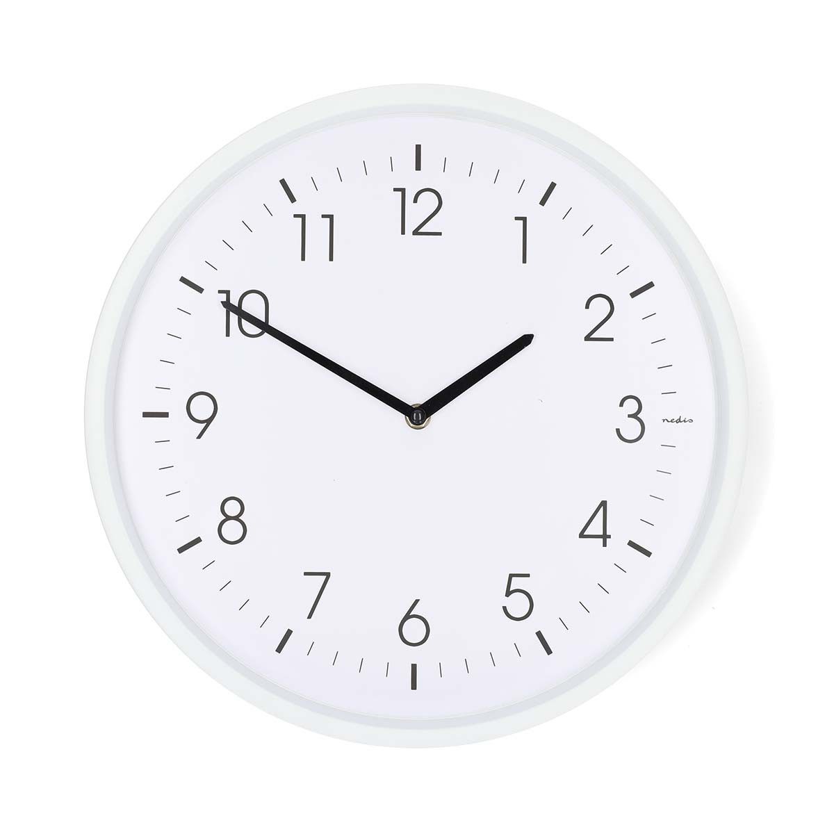 Nedis Wanduhr CLWA1426WT (Quarzwerk, geräuschloser Betrieb, klare Ablesbarkeit, leise Uhr)