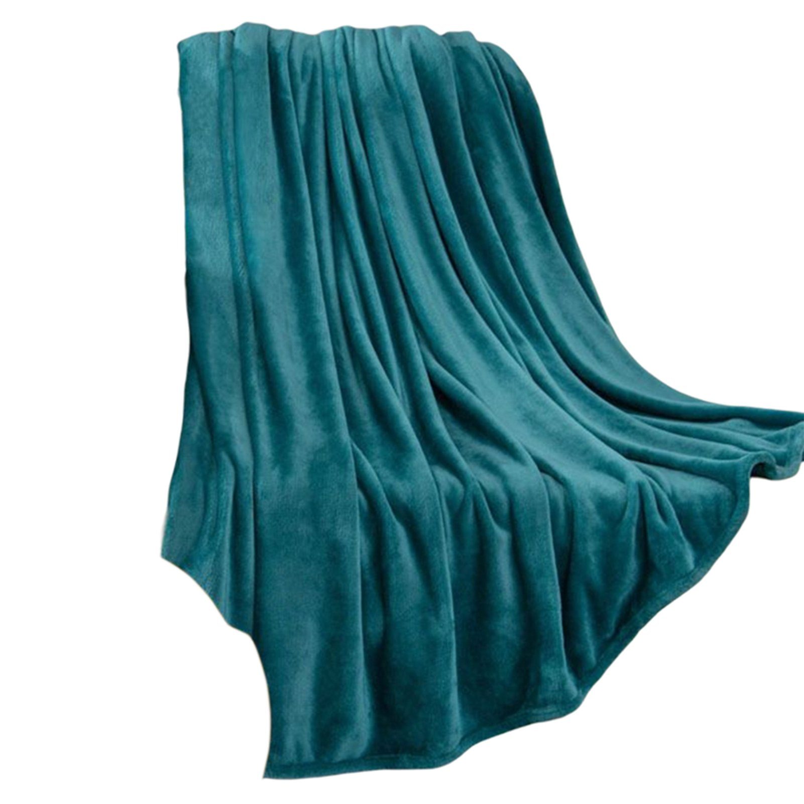 Wohndecke Einfarbige Waschlappendecke, Verdickte Doppelseitige Fleece-Bettlaken, Blusmart green