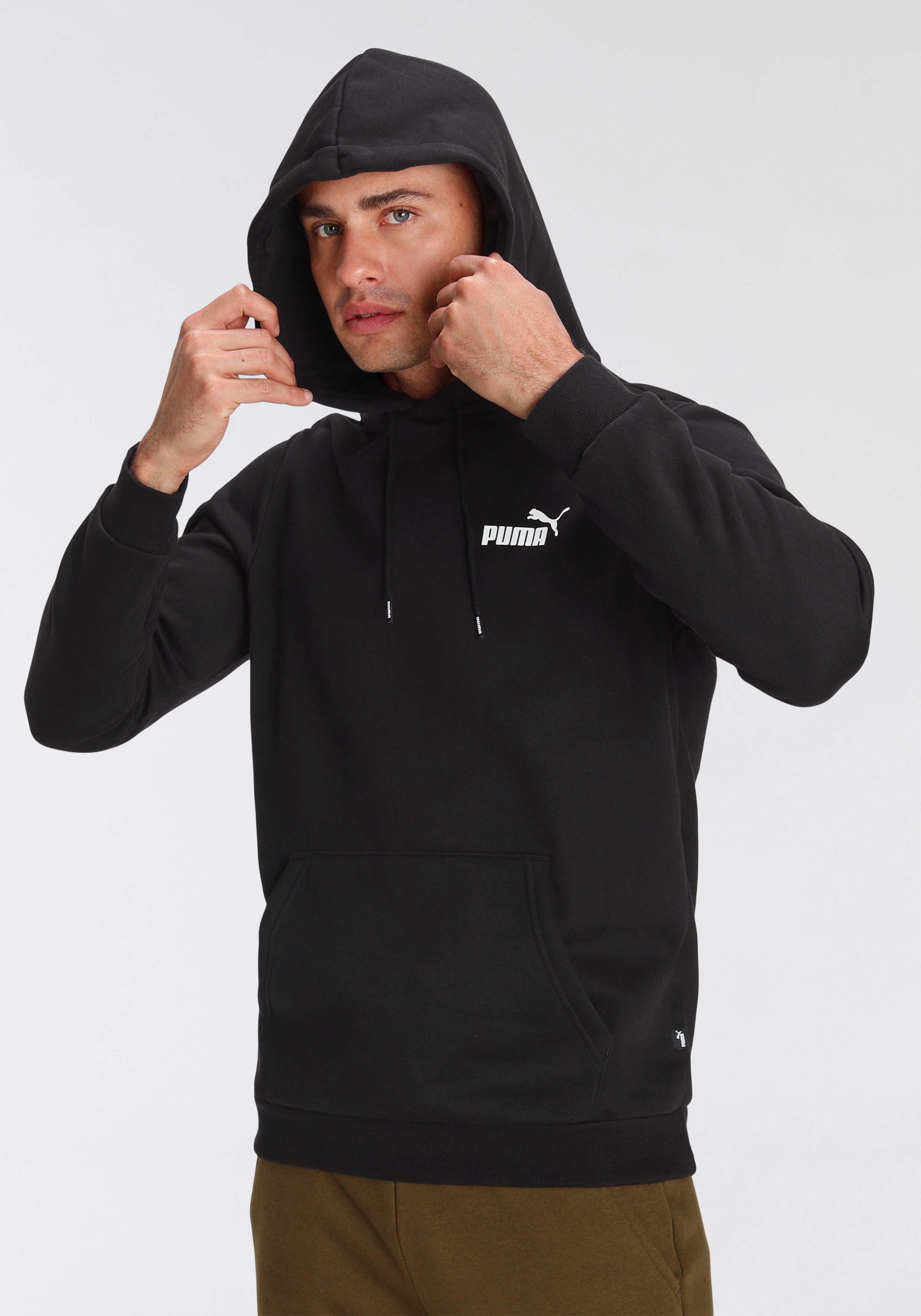 HOODIE Black FL ESS Puma Kapuzensweatshirt SMALL PUMA LOGO