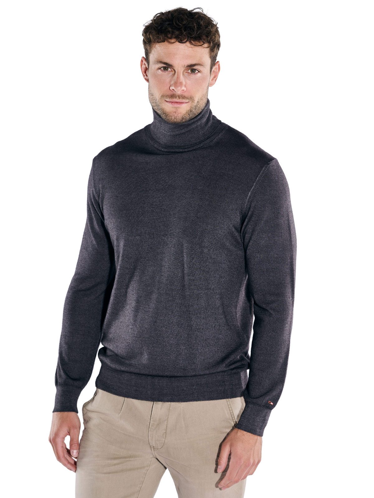 emilio adani Wollpullover emilio adani Herren Пуловеры mit Merinowolle, Anthrazit