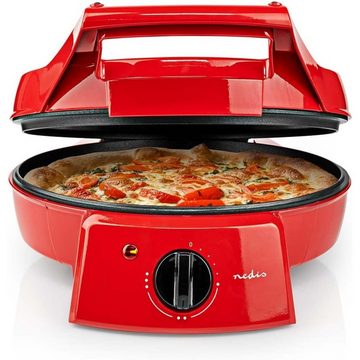 Nedis Pizzaofen Nedis Pizzaofen und Grill Pizzamaker,1800 Watt 30 cm Aluminium ROT