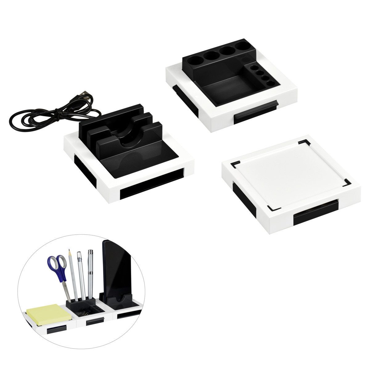 MONOLITH Konferenzmappe MONOLITH Desk Organizer MDO-003 schwarz/weiß